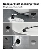 HOTO Flexi Cordless Spin Scrubber with Interchangeable Heads

