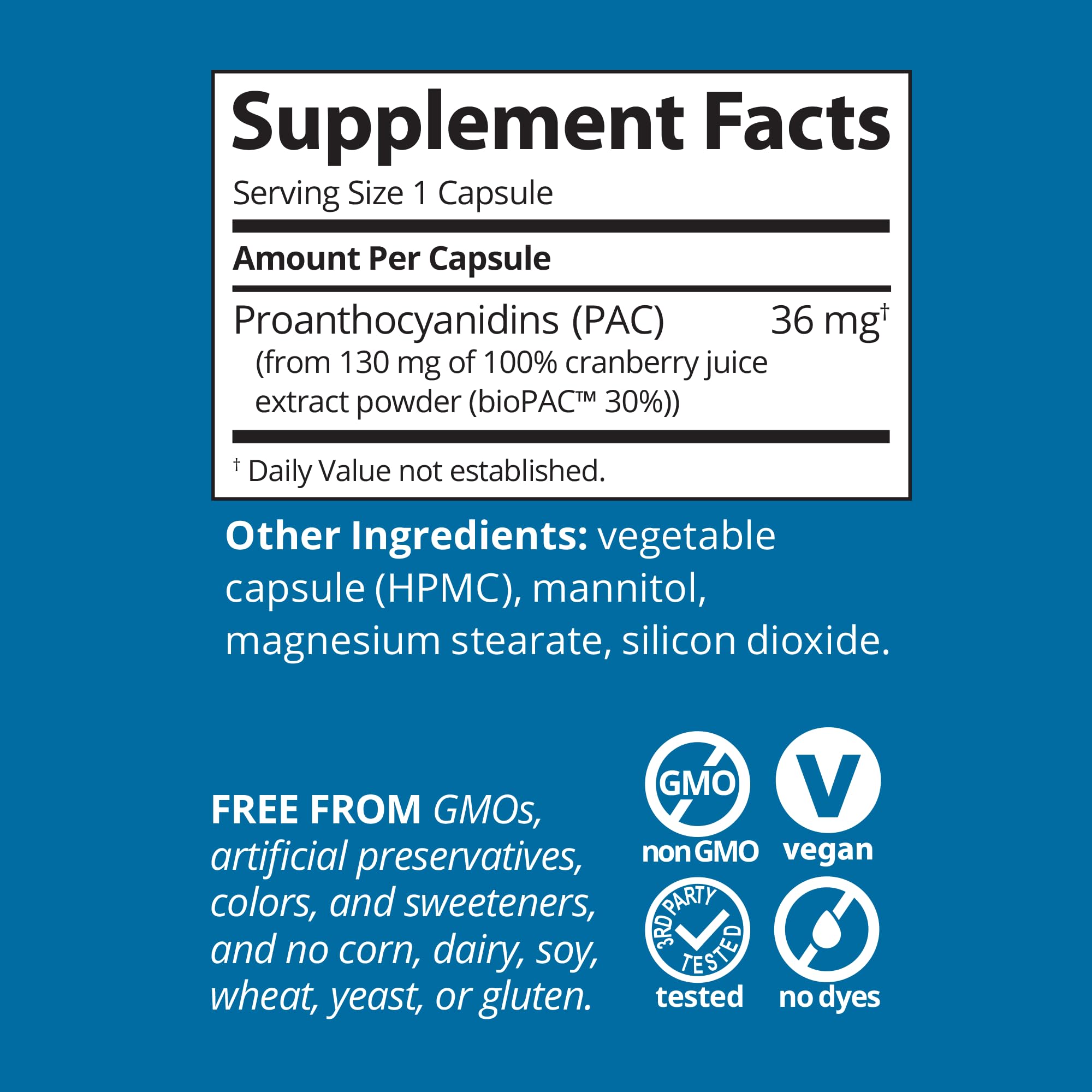 GennaMD Cranberry PAC Urinary Tract Health Capsules

