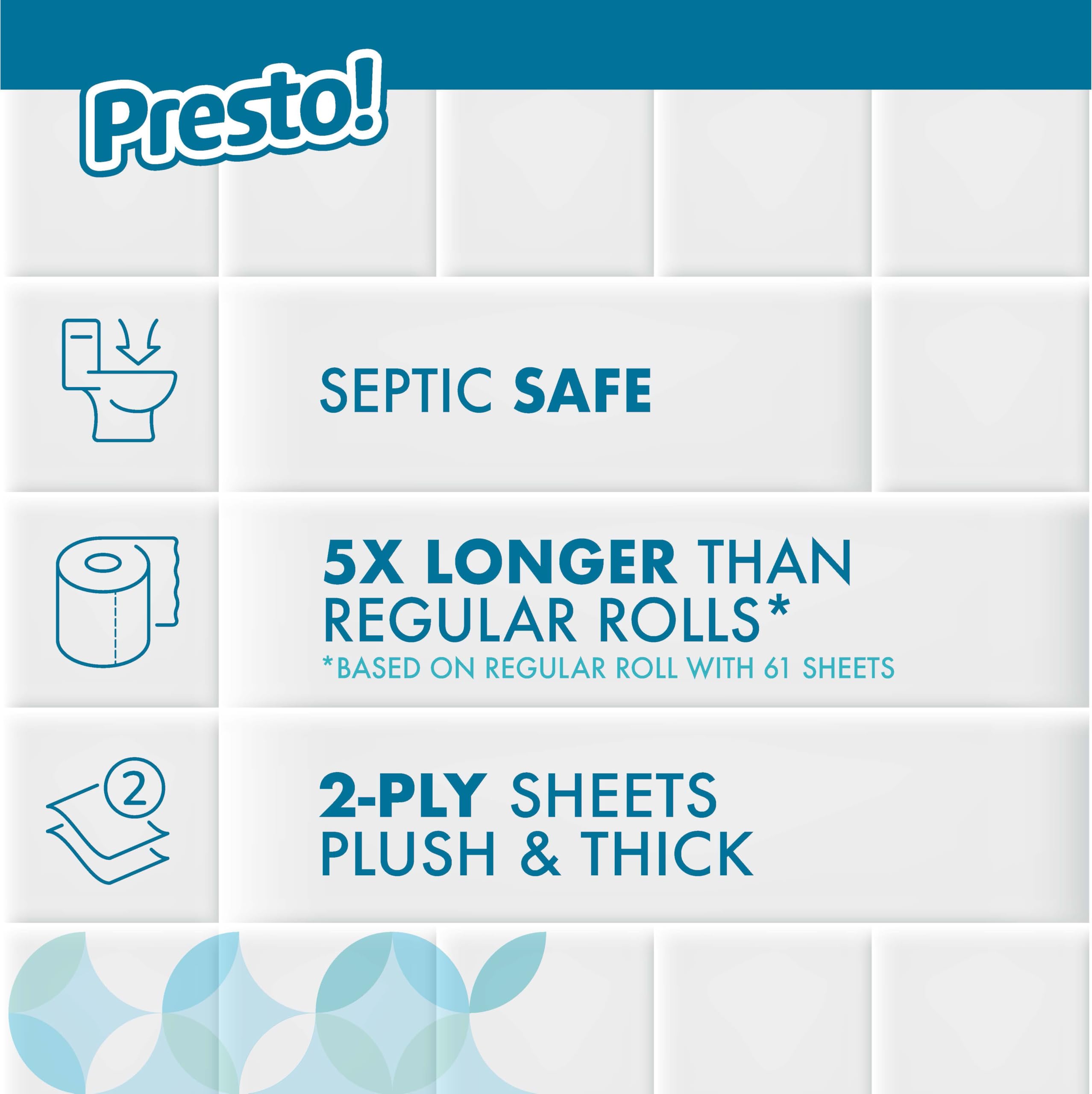 Presto Ultra-Soft Toilet Paper Septic-Safe Unscented

