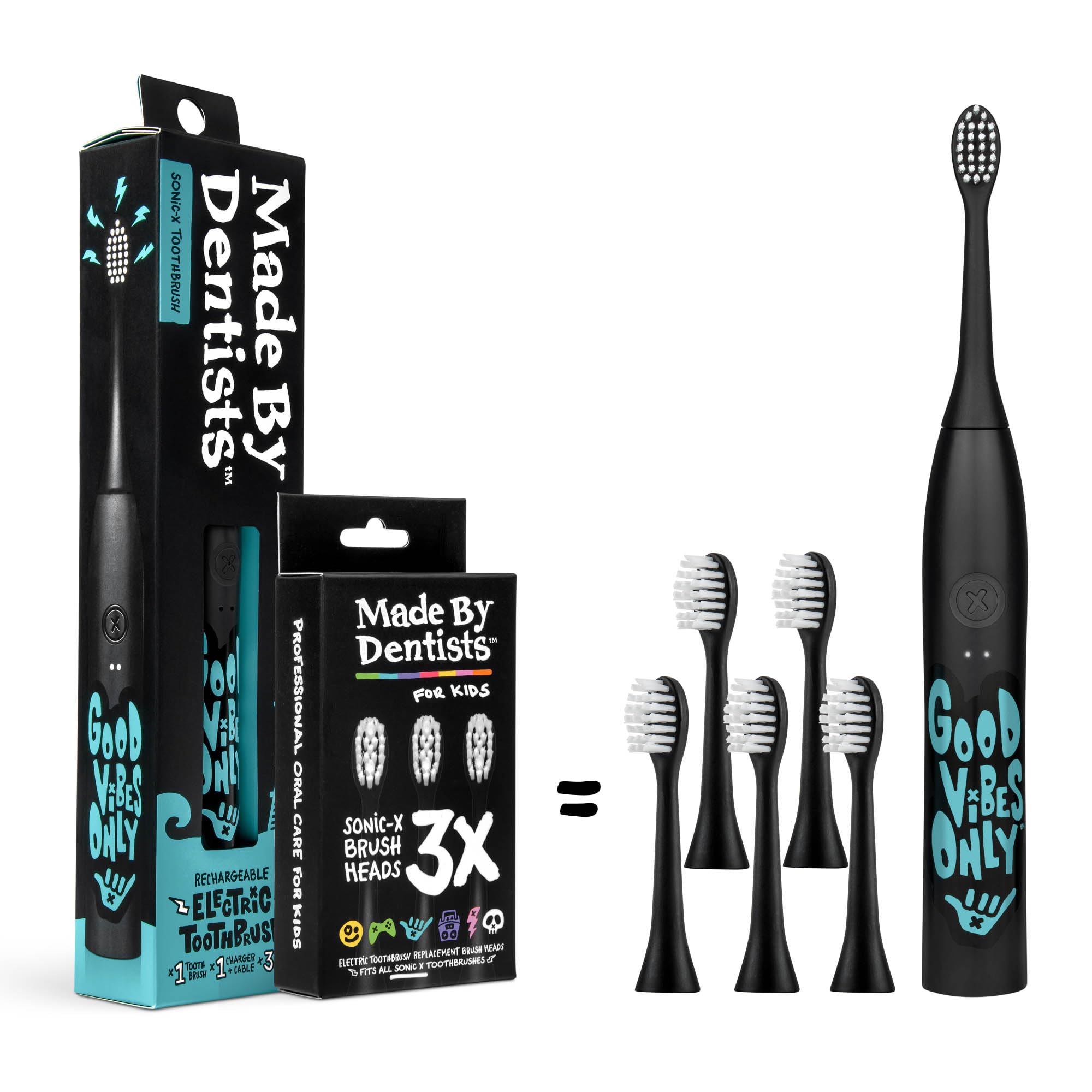 Sonic X Kids Electric Toothbrush - Rechargeable, 2-Speed & Timer

