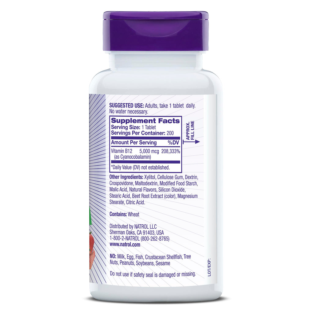 Natrol Vitamin B12 Fast Dissolve 5000 mcg | Energy Support

