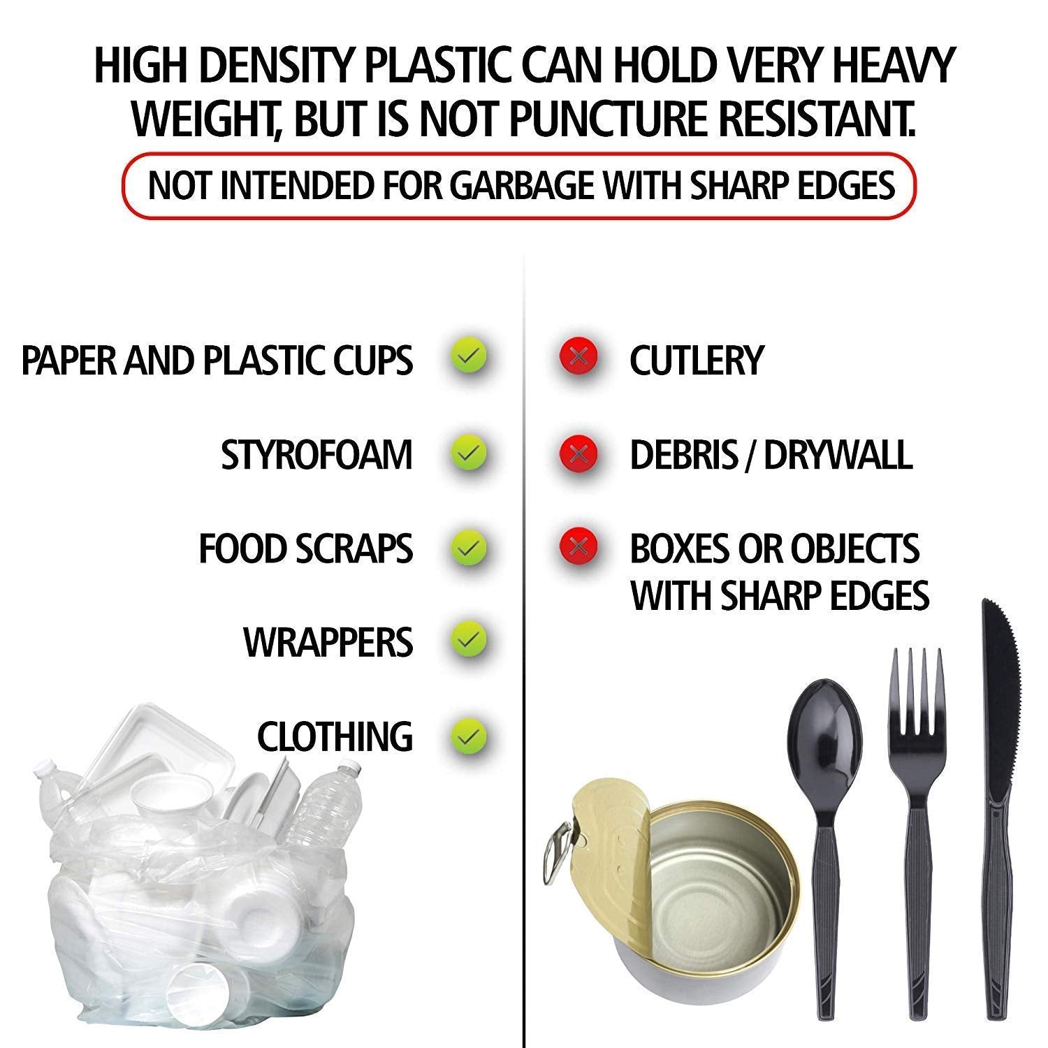 Aluf Plastics High-Density Trash Bags - Heavy-Duty

