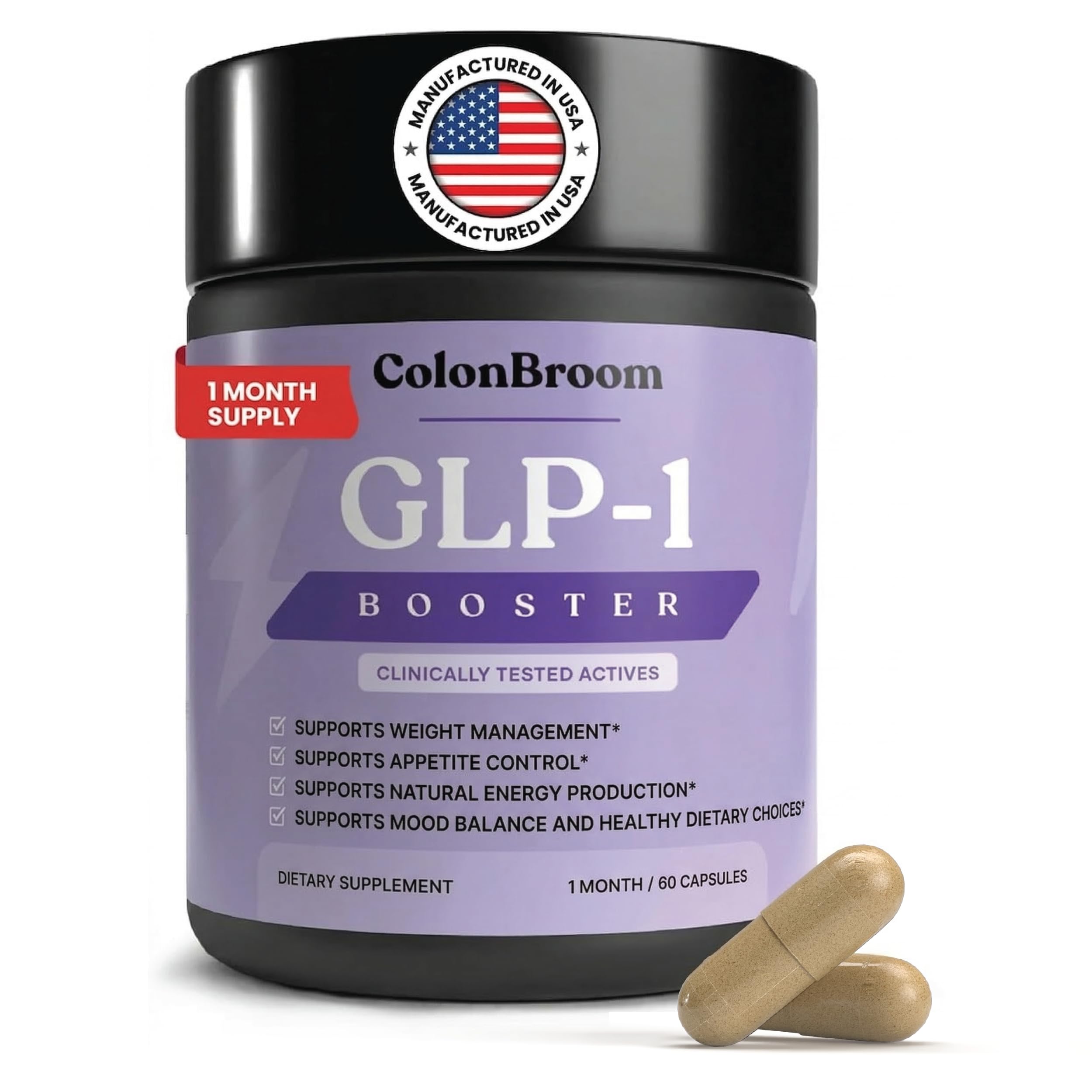 ColonBroom GLP-1 Weight Management Capsules for Men & Women - Vegan