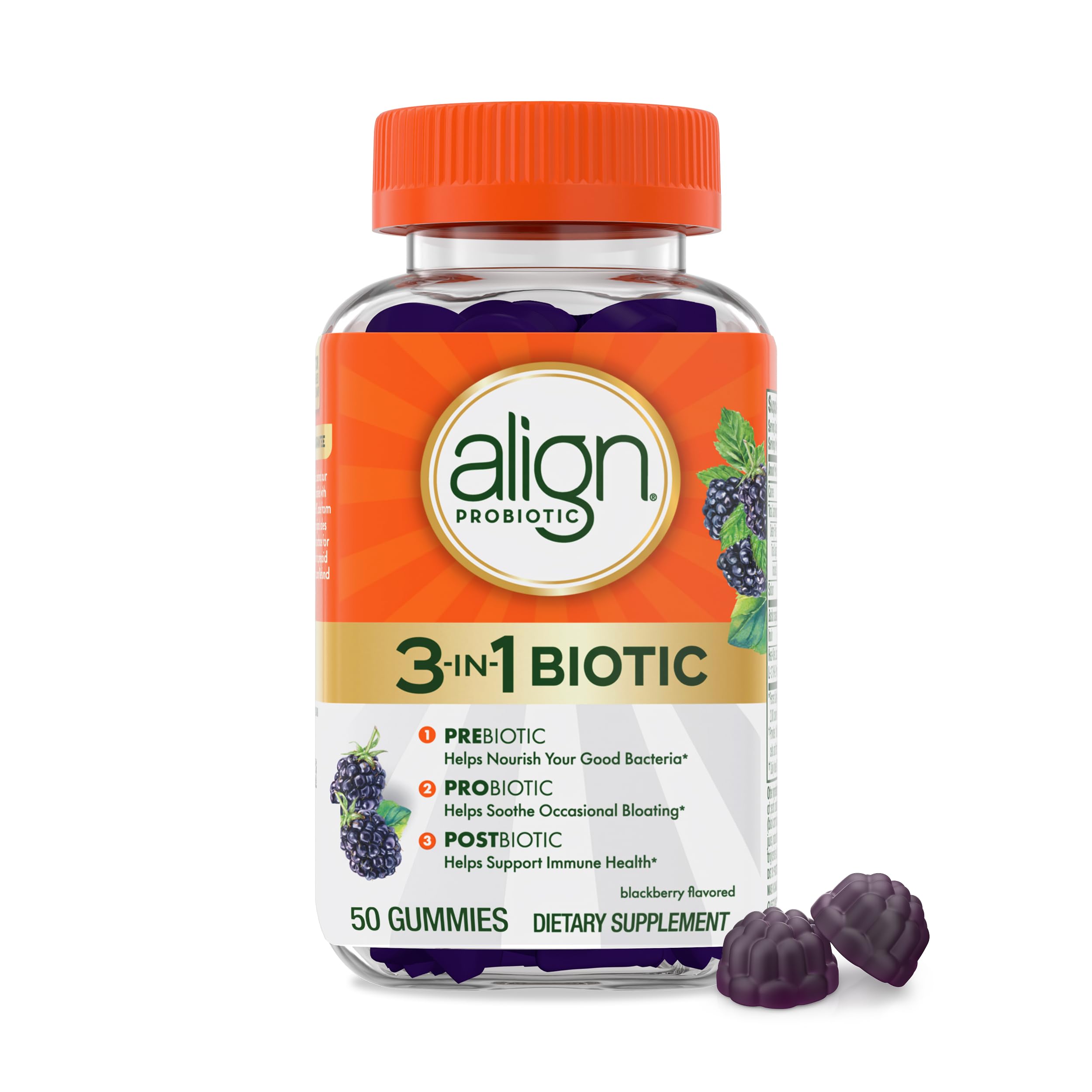 Align Probiotic 3-in-1 Biotic Gummies Blackberry Flavor

