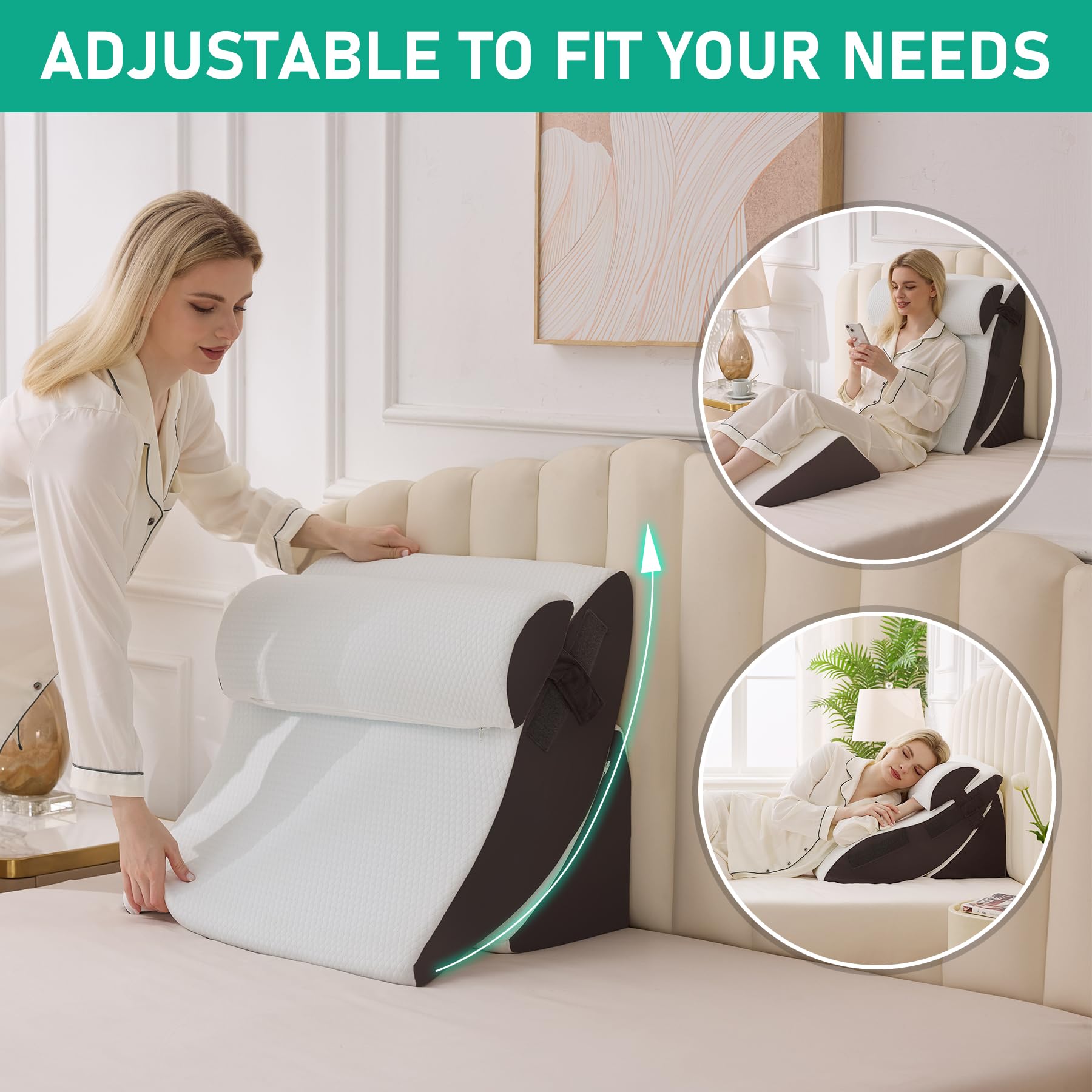 Wedge Pillow Set After Surgery Comfort GERD Relief

