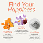 BrainMD Happy Saffron Plus Saffron Curcumin Zinc | Vegan

