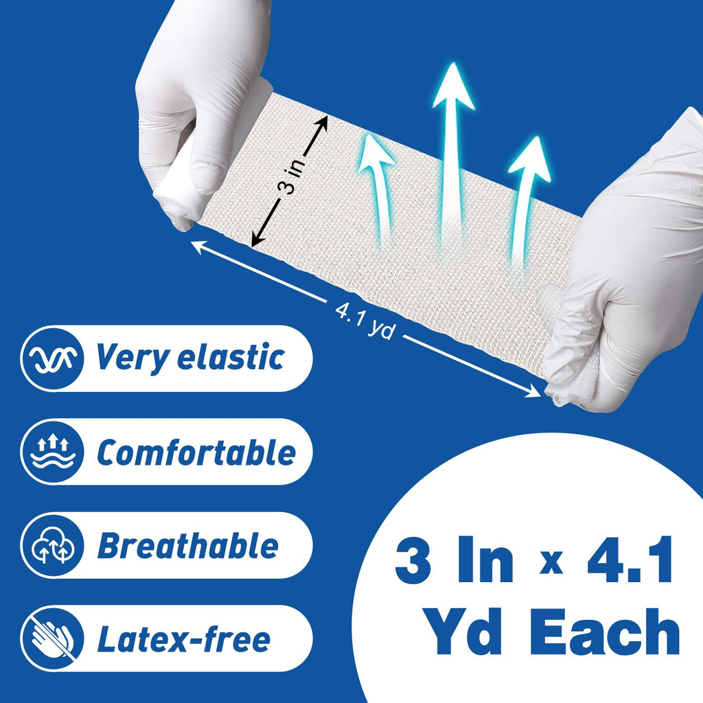 AZEN Gauze Roll Bandages for Wound Care - Non-Stick

