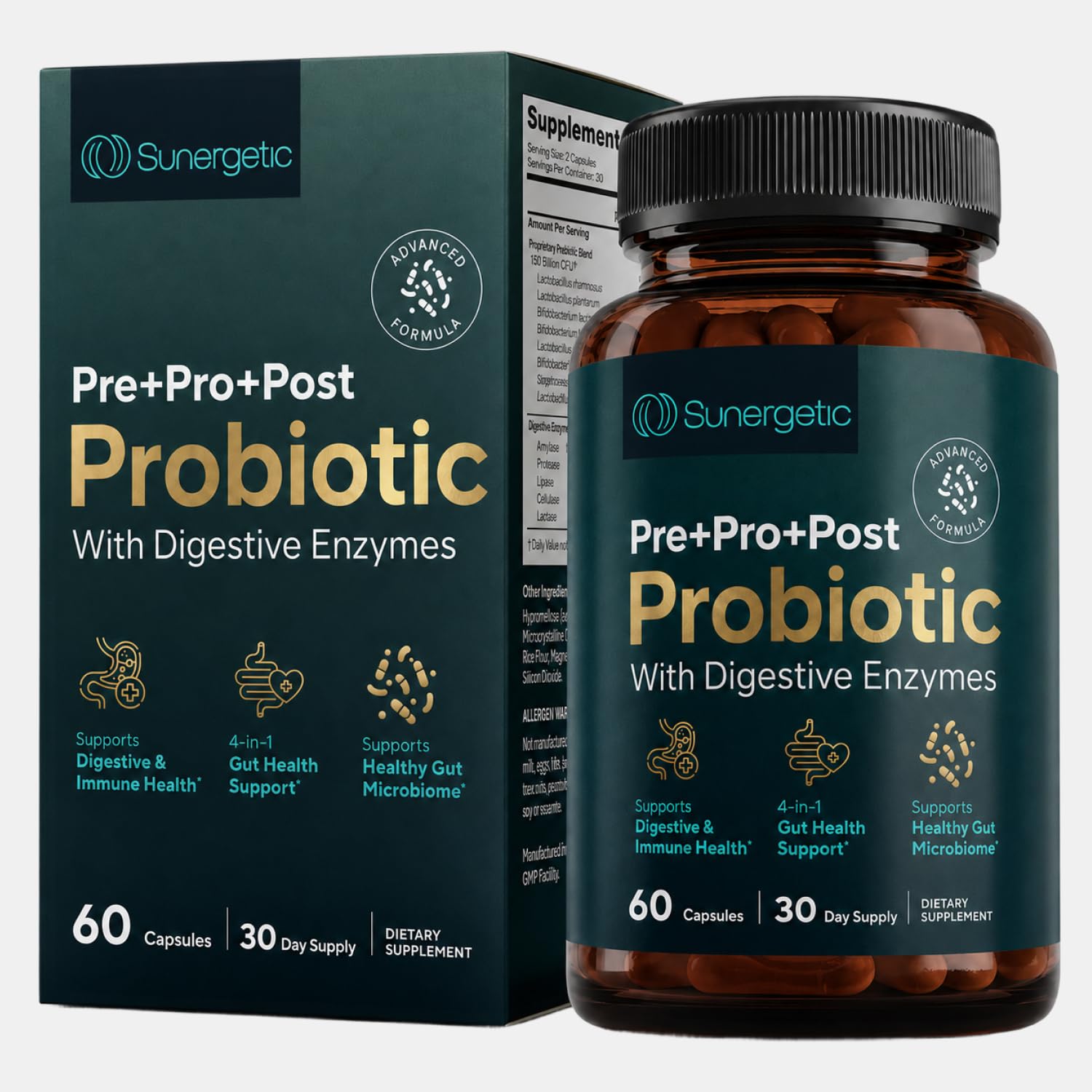 Sunergetic Probiotic for Digestive Health | Immune Support

