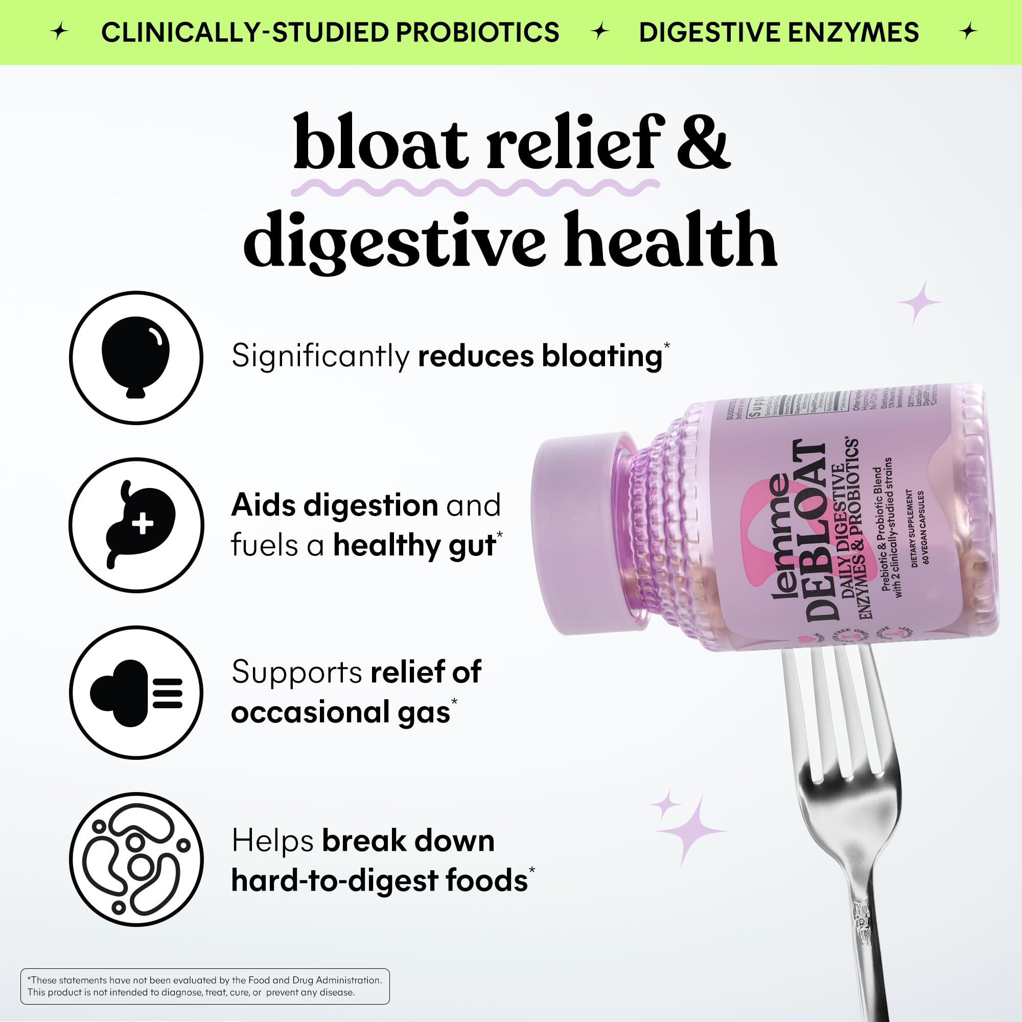 Lemme Debloat 3-in-1 Probiotic Digestive Enzymes

