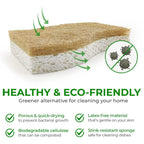 AIRNEX Natural Kitchen Sponges - Biodegradable Cellulose

