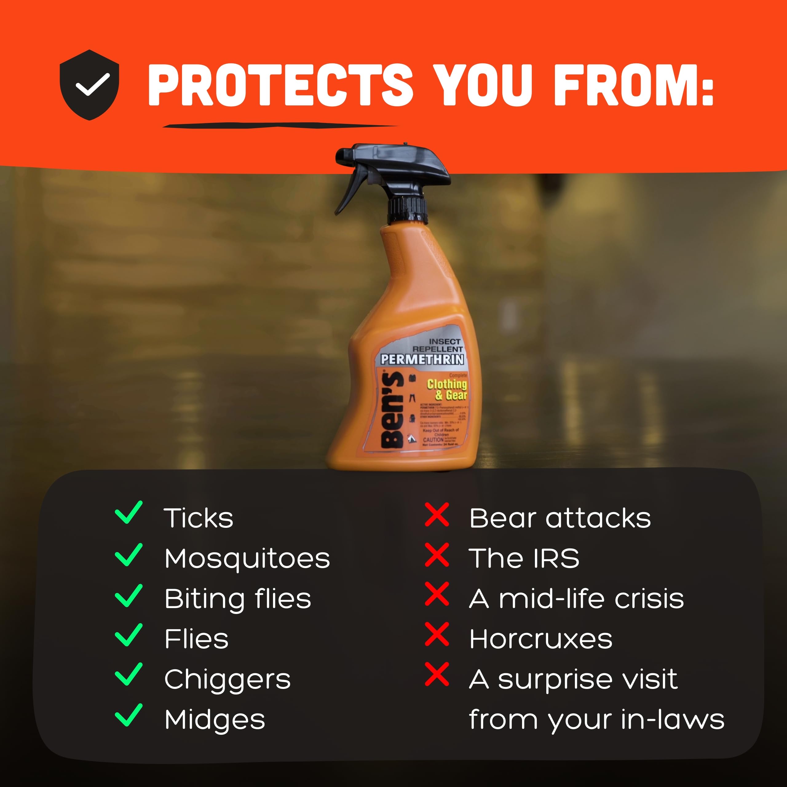 Ben's Insect Repellent Spray for Clothes & Gear - Permethrin

