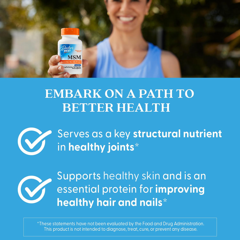 Doctor's Best MSM Supplement Capsules with OptiMSM

