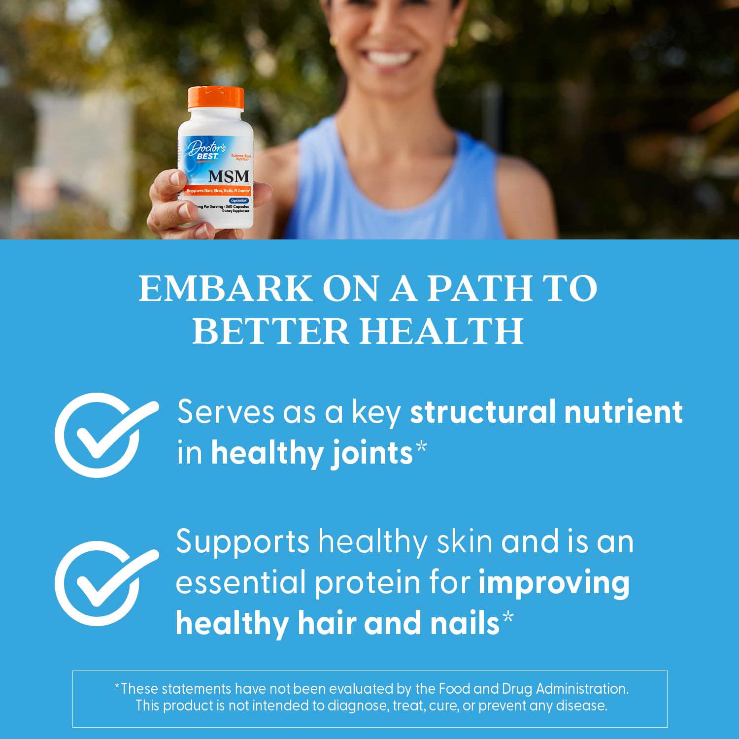 Doctor's Best MSM Supplement Capsules with OptiMSM

