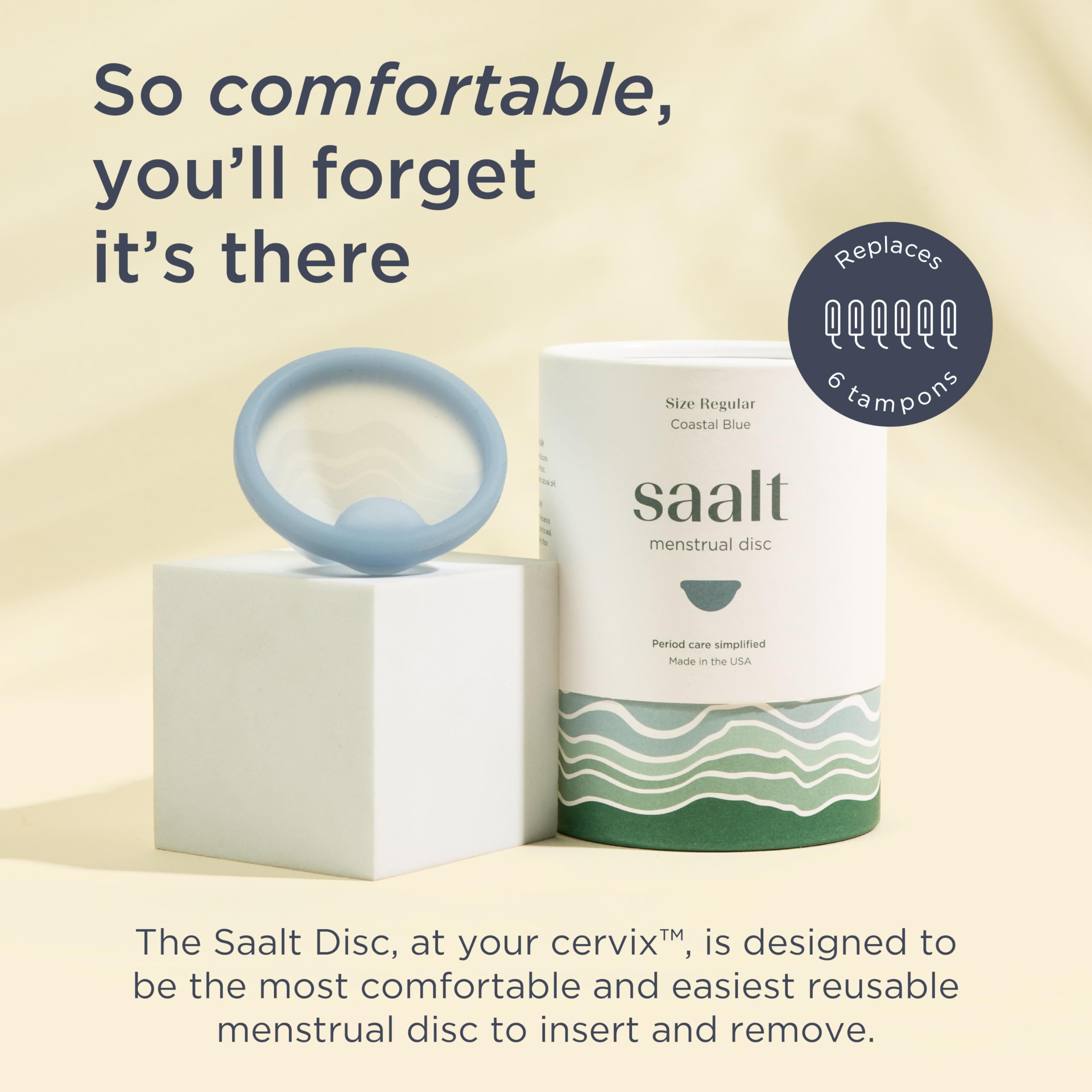 Saalt Menstrual Disc - Soft Reusable Silicone, 12-Hour Wear

