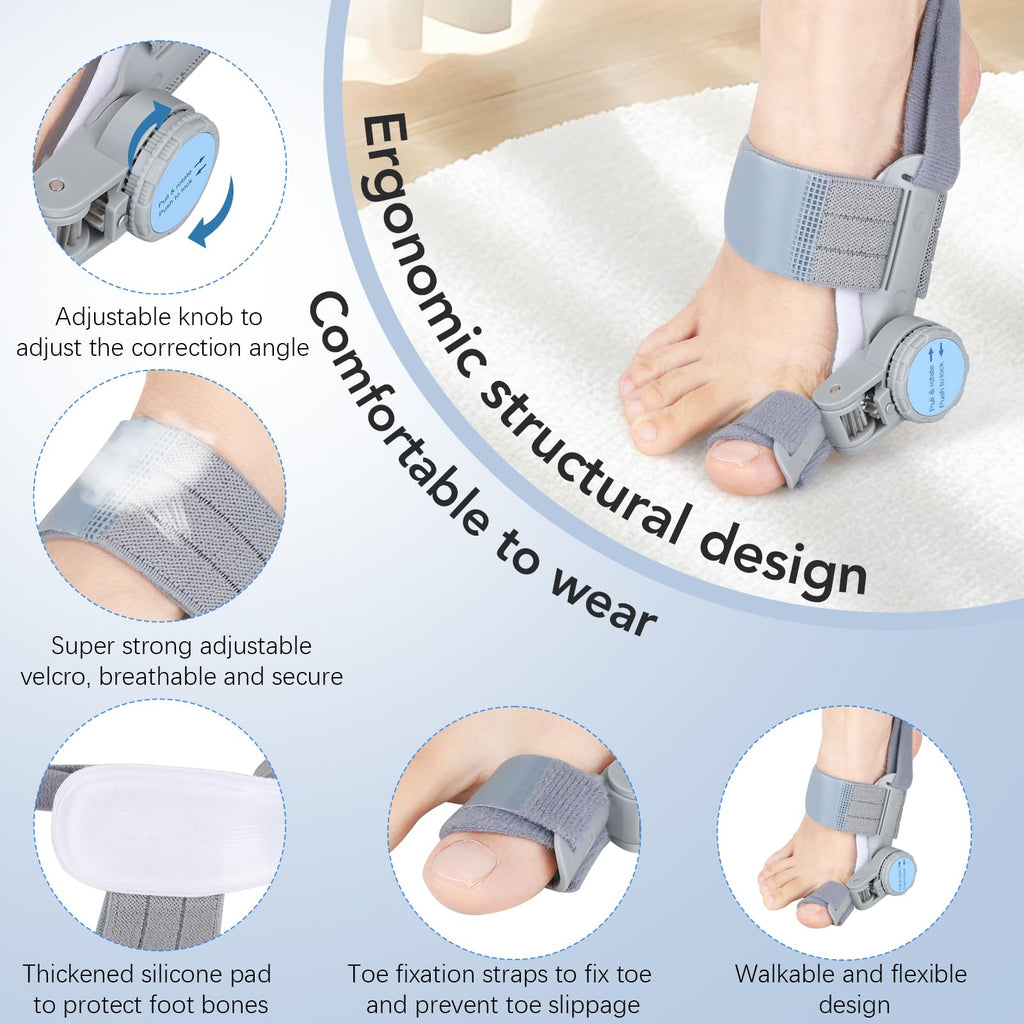 Bunion Corrector with Adjustable Knob for Toe Alignment

