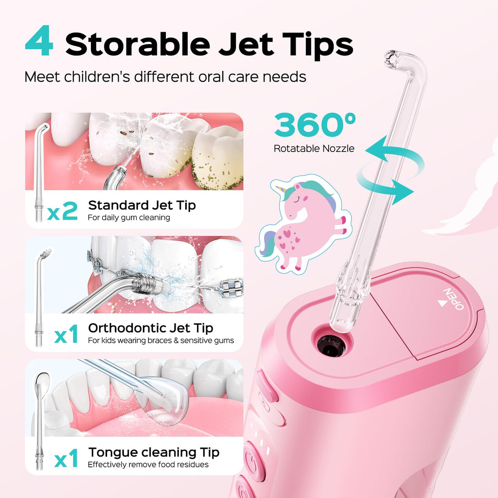 COSLUS Kids Water Flosser T40 Portable - 4 Modes

