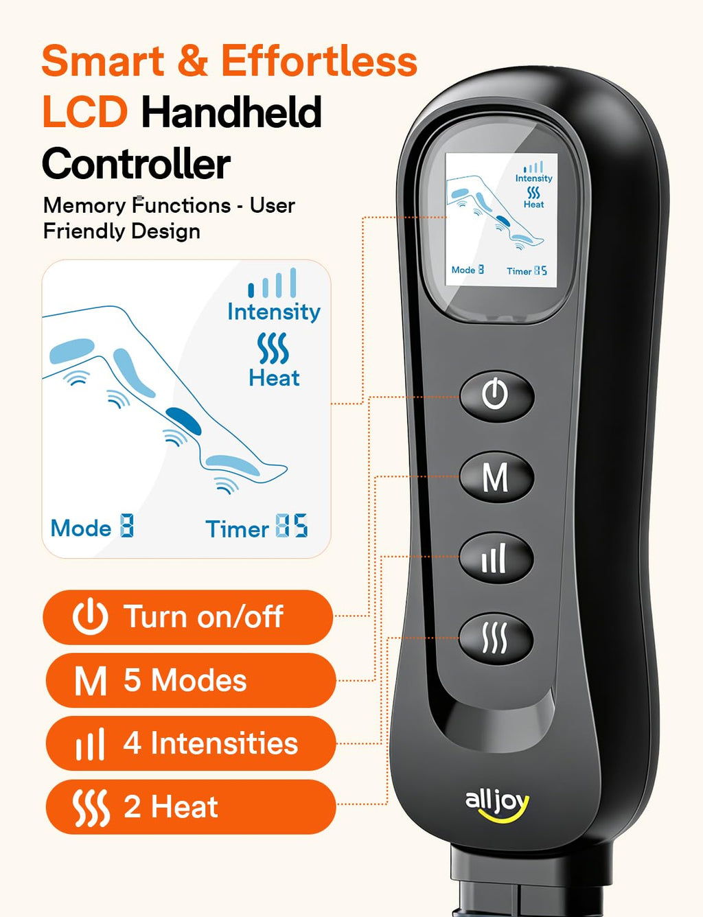ALLJOY Leg Massager for Circulation and Pain Relief

