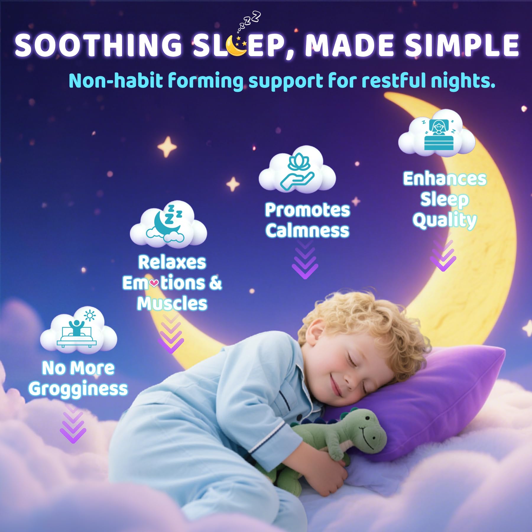 Kids Sleep Gummies Melatonin-Free with Magnesium & L-Theanine

