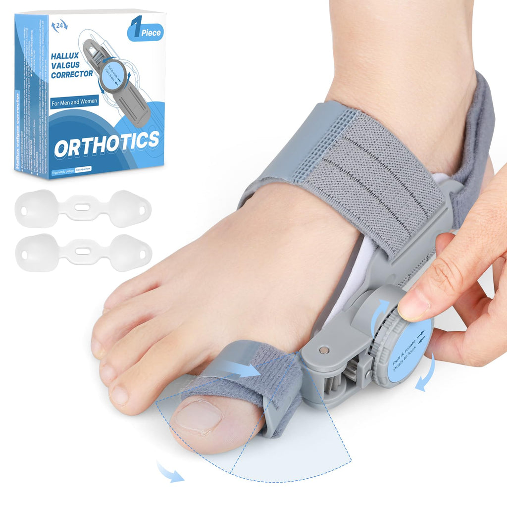Bunion Corrector with Adjustable Knob for Toe Alignment

