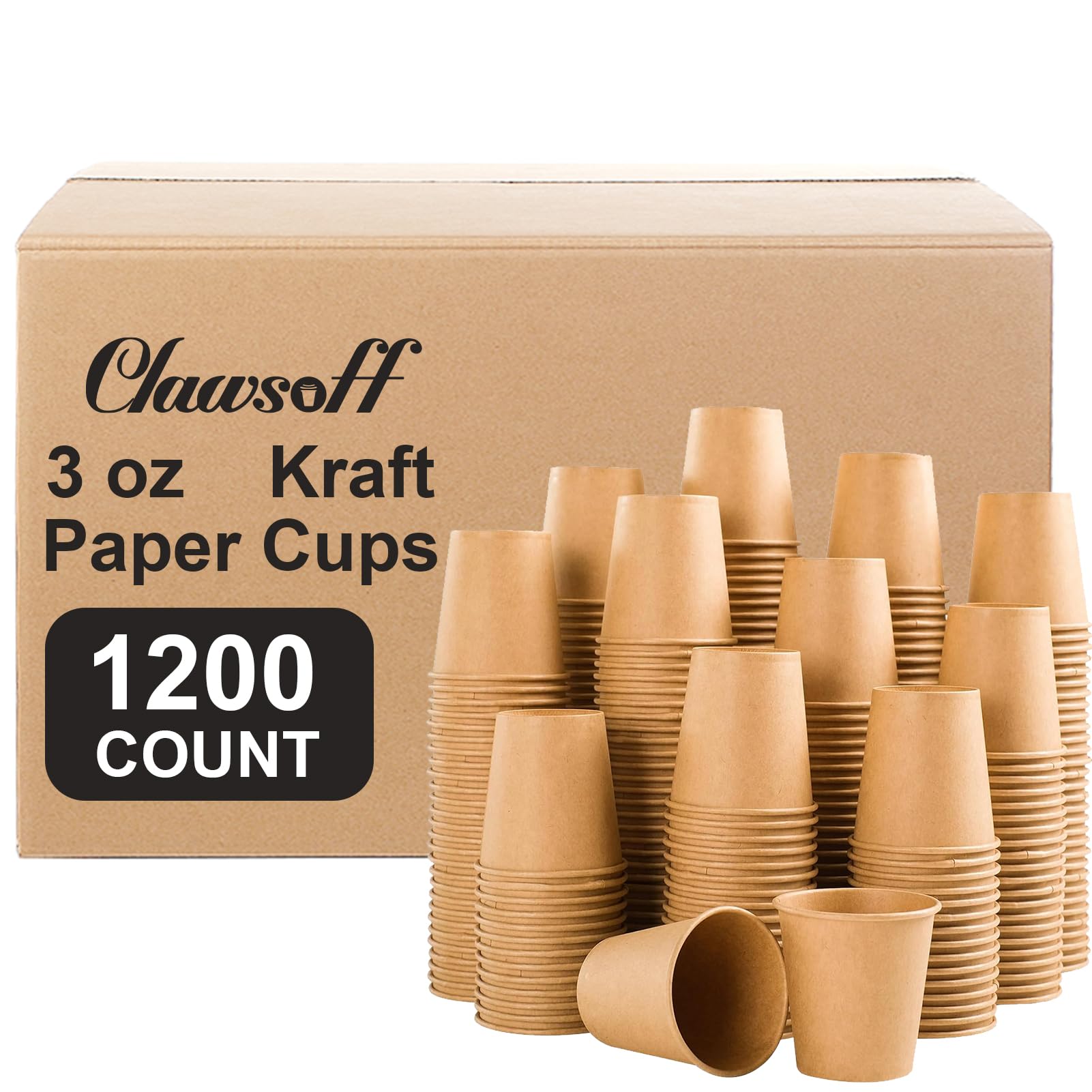 Clawsoff Disposable Paper Cups for Hot and Cold Beverages