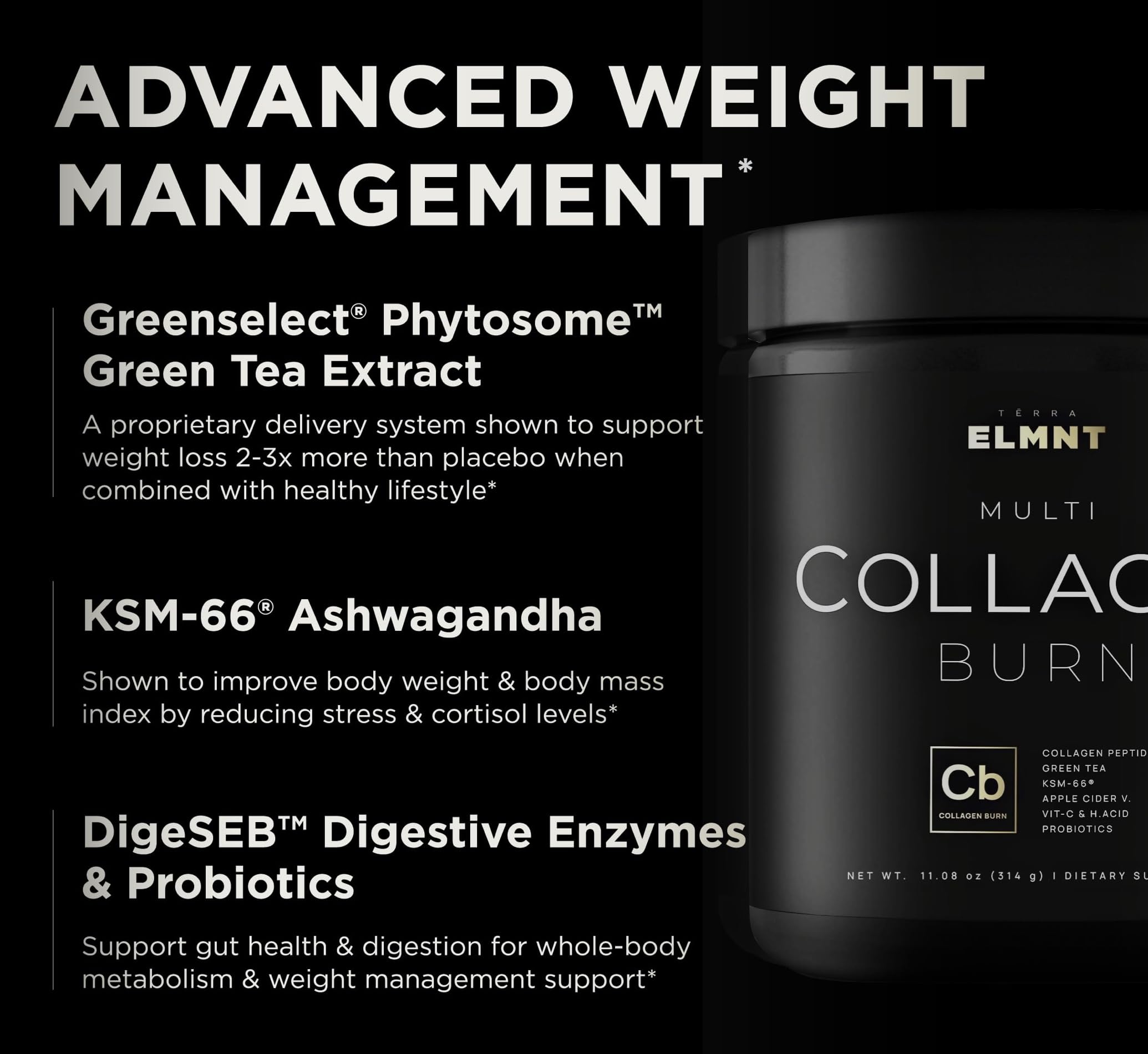 ELMNT Collagen Burn | Premium Multi-Collagen for Hair & Skin

