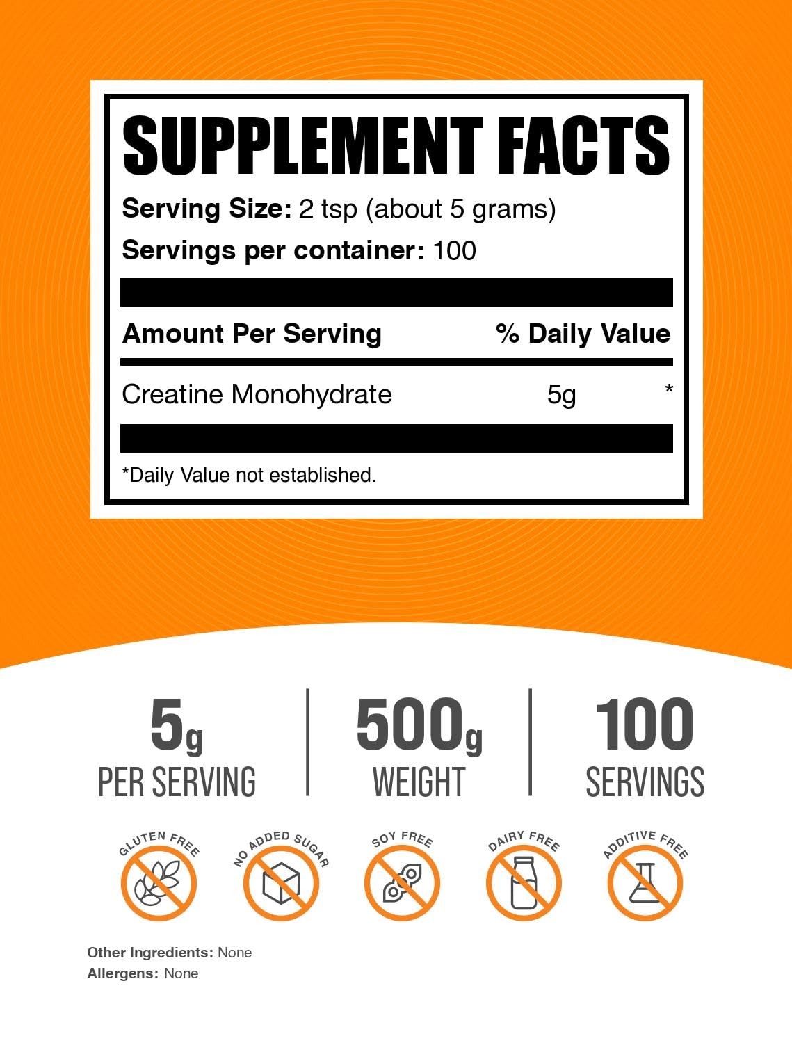 BulkSupplements Creatine Monohydrate Powder


