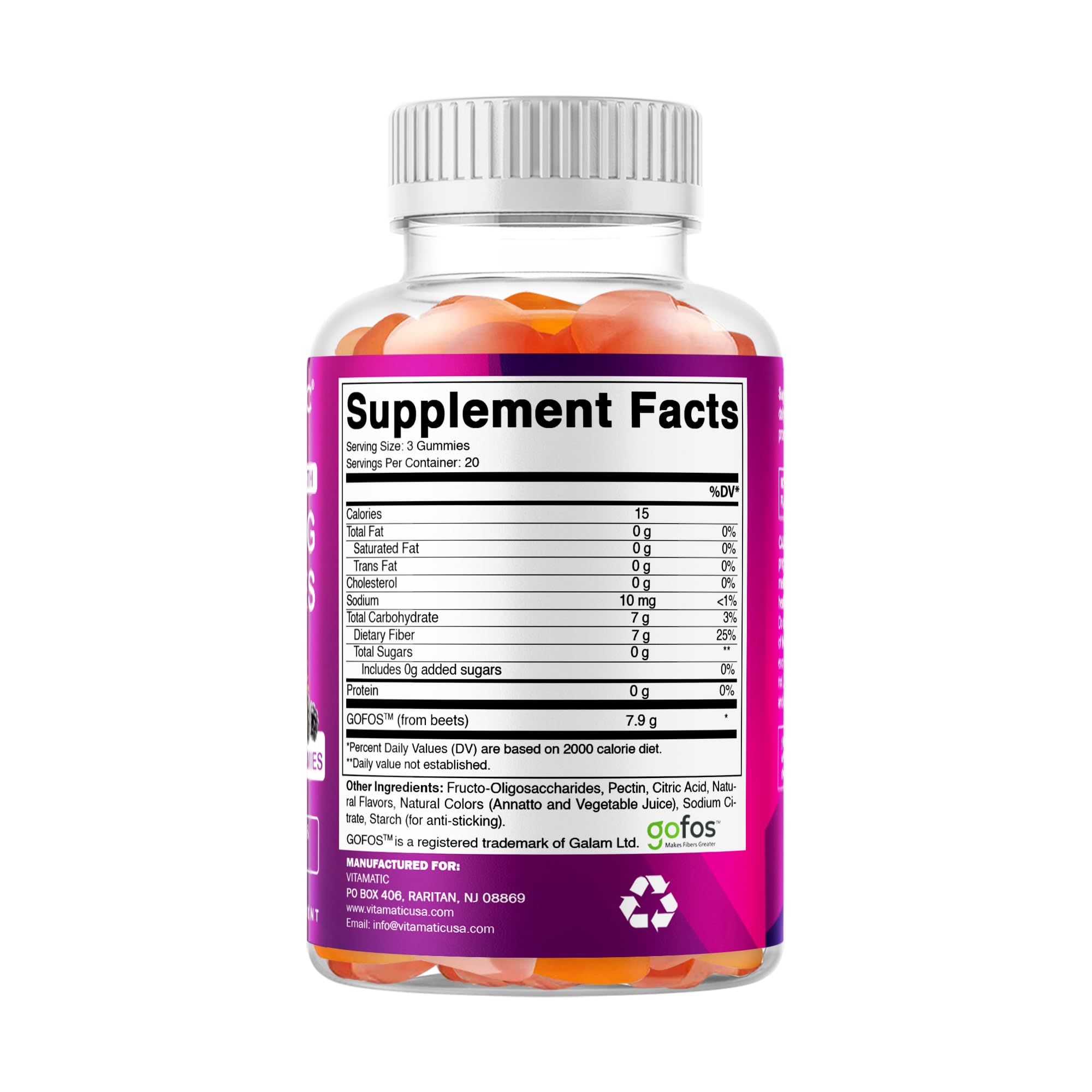 Vitamatic Prebiotic Fiber Gummies - Extra Strength


