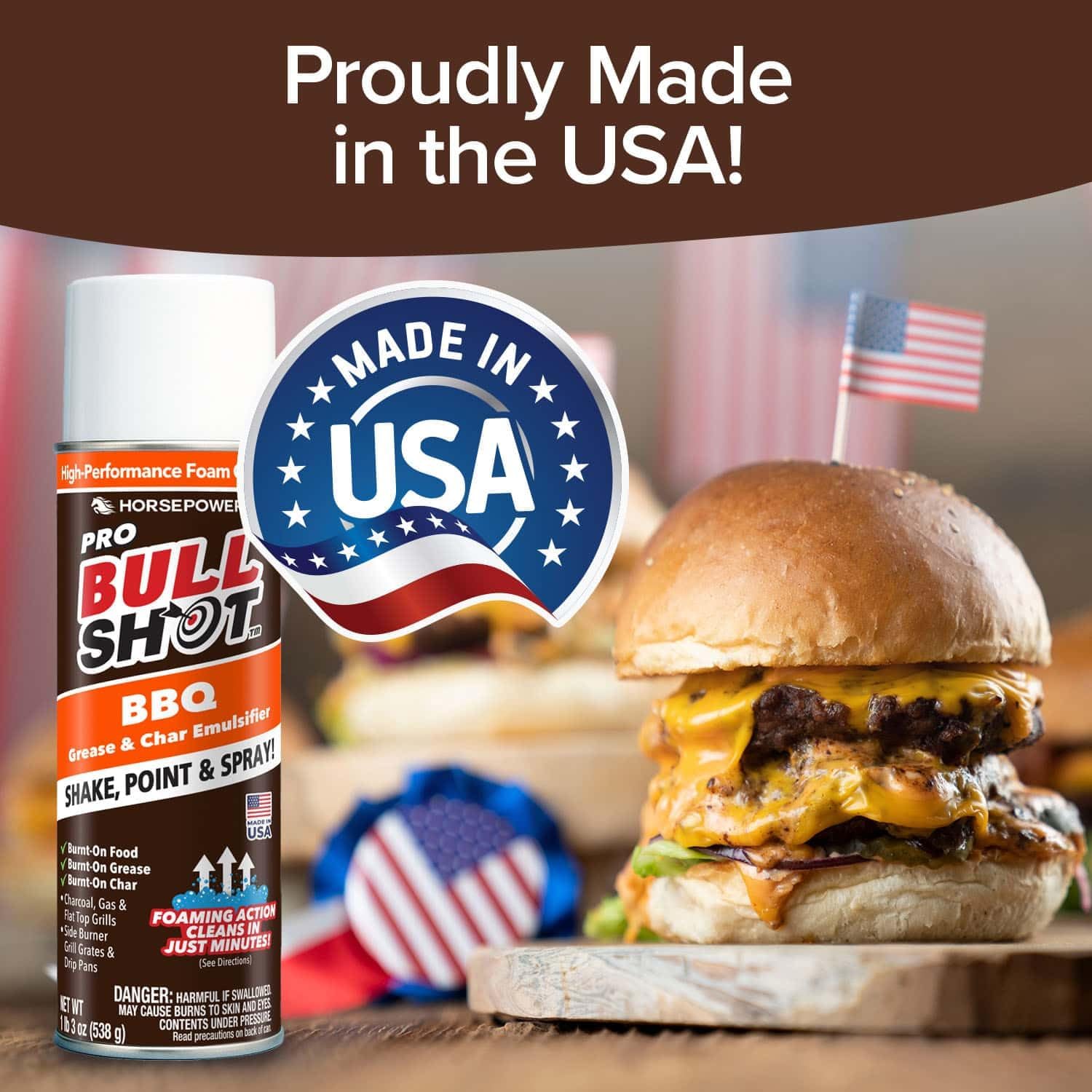 Bull Shot BBQ Pro Foaming Grill Cleaner | As Seen on TV

