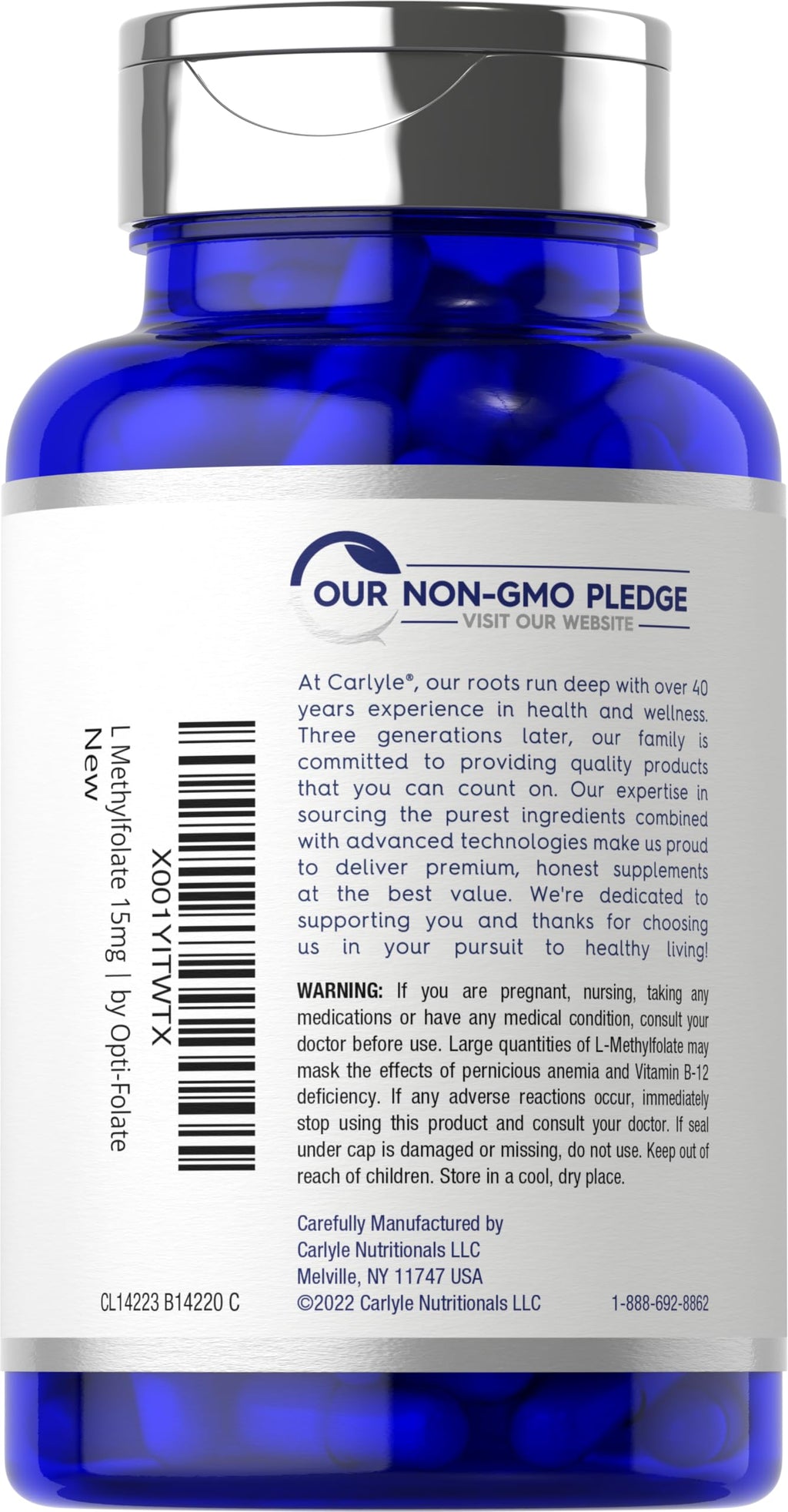 Carlyle L-Methylfolate 15 mg Folate Supplement

