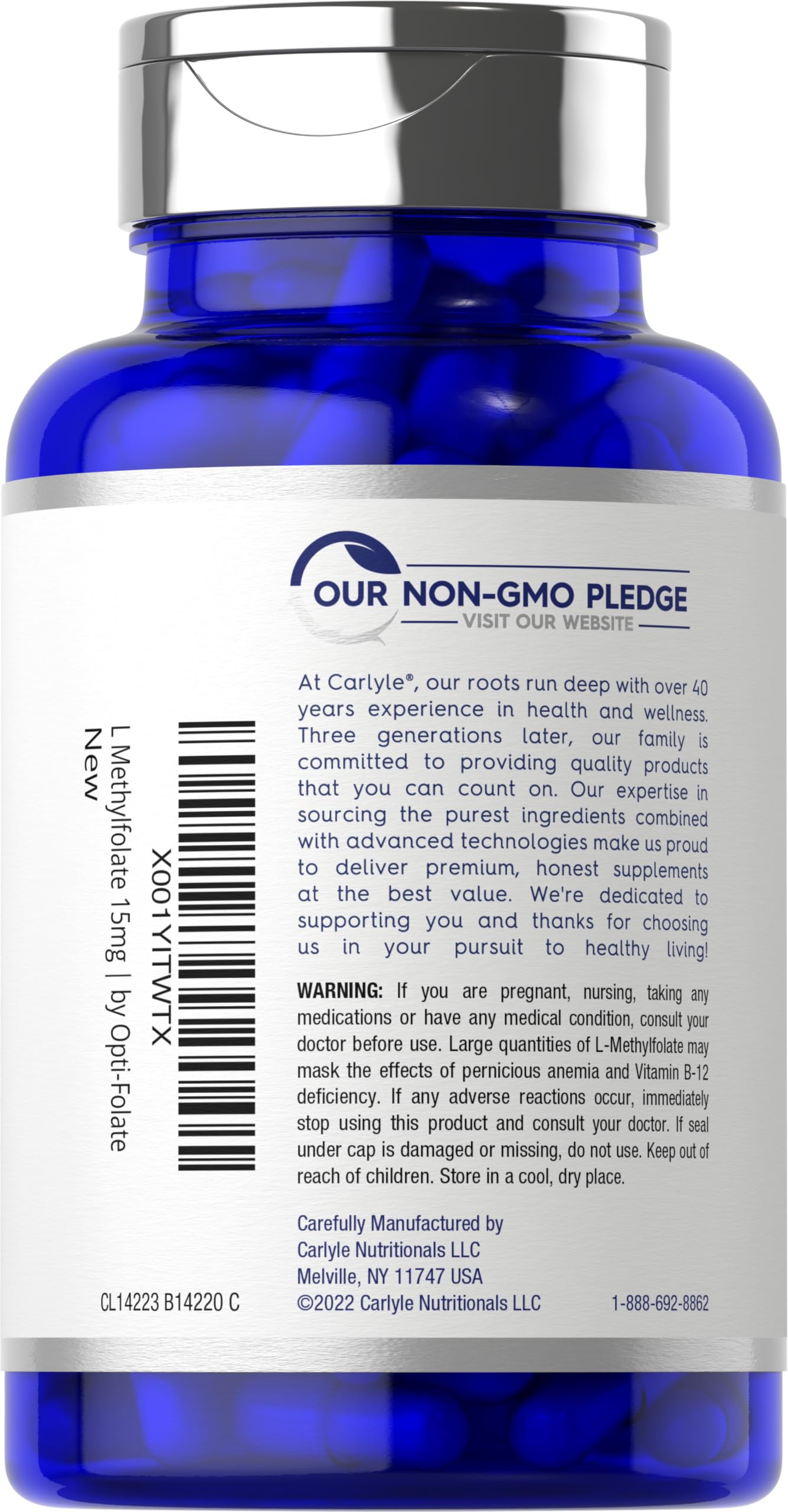 Carlyle L-Methylfolate 15 mg Folate Supplement

