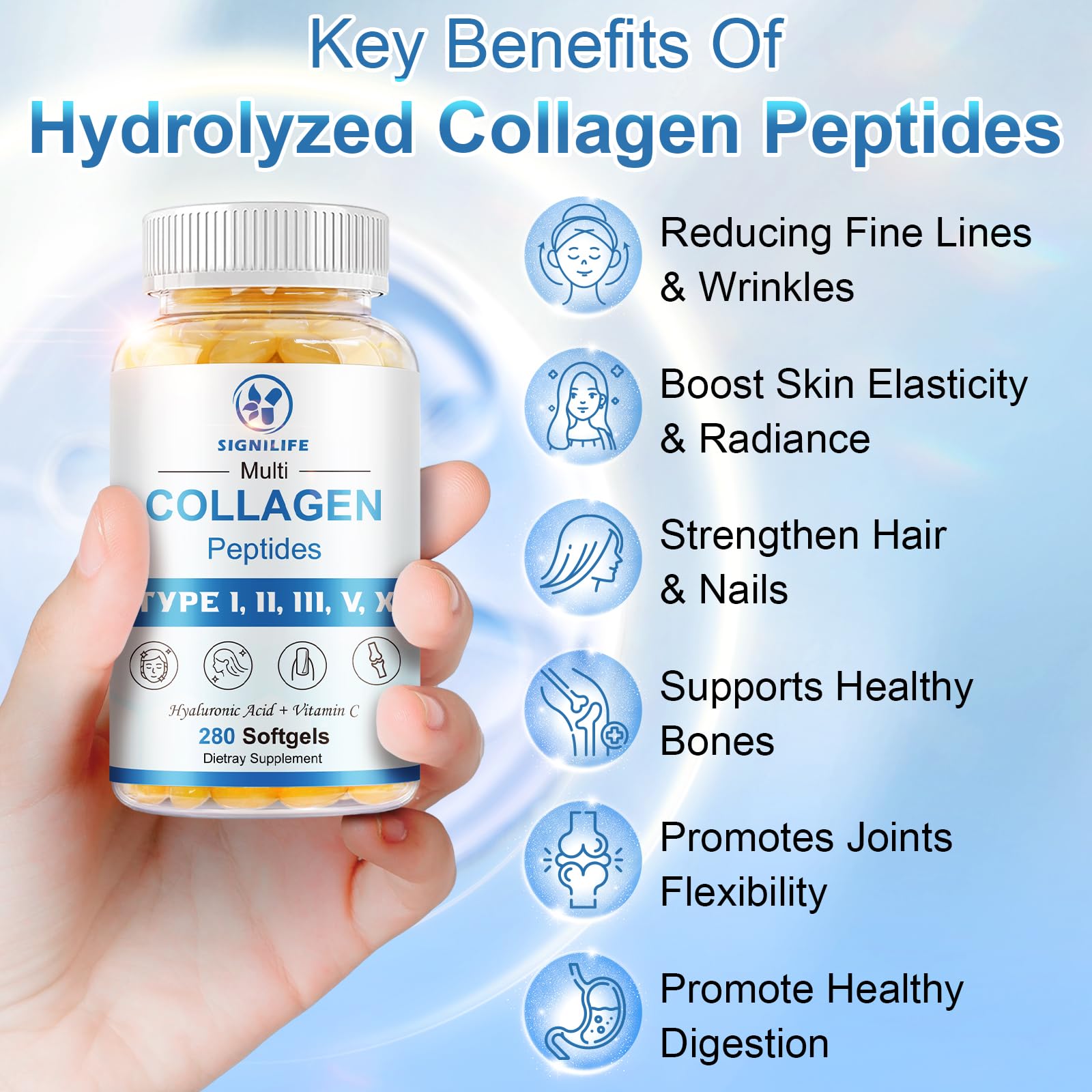SIGNILIFE Multi Collagen Peptides for Skin Hair Nails

