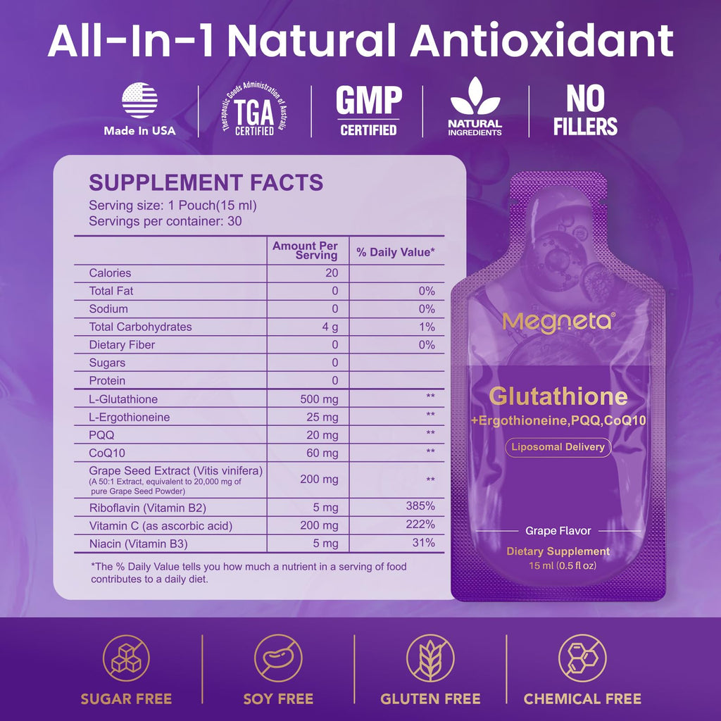 Liposomal Glutathione with PQQ CoQ10 and Vitamin C

