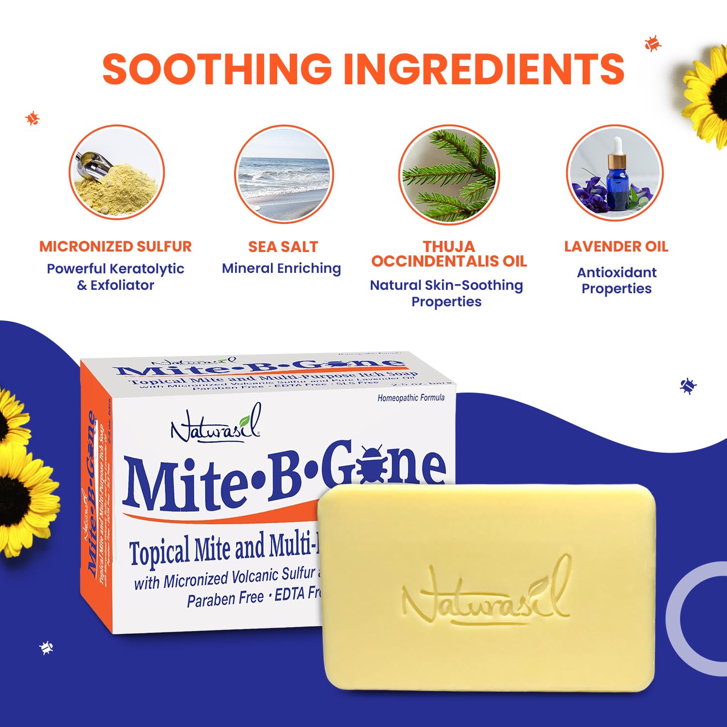 Mite-B-Gone Relief Soap with Sulfur and Lavender

