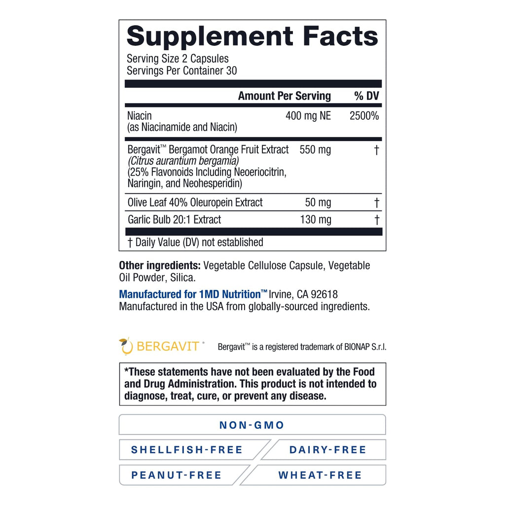 CholestMD by 1MD Nutrition with Olive Leaf & Bergavit

