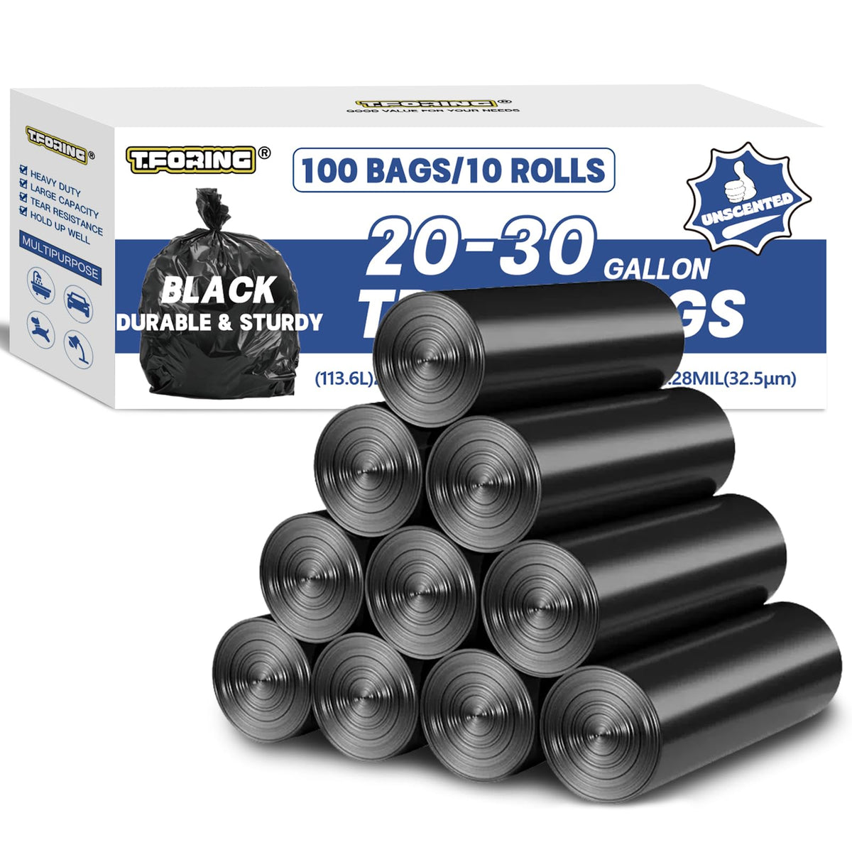 TFORING Heavy Duty Trash Bags for Commercial Use