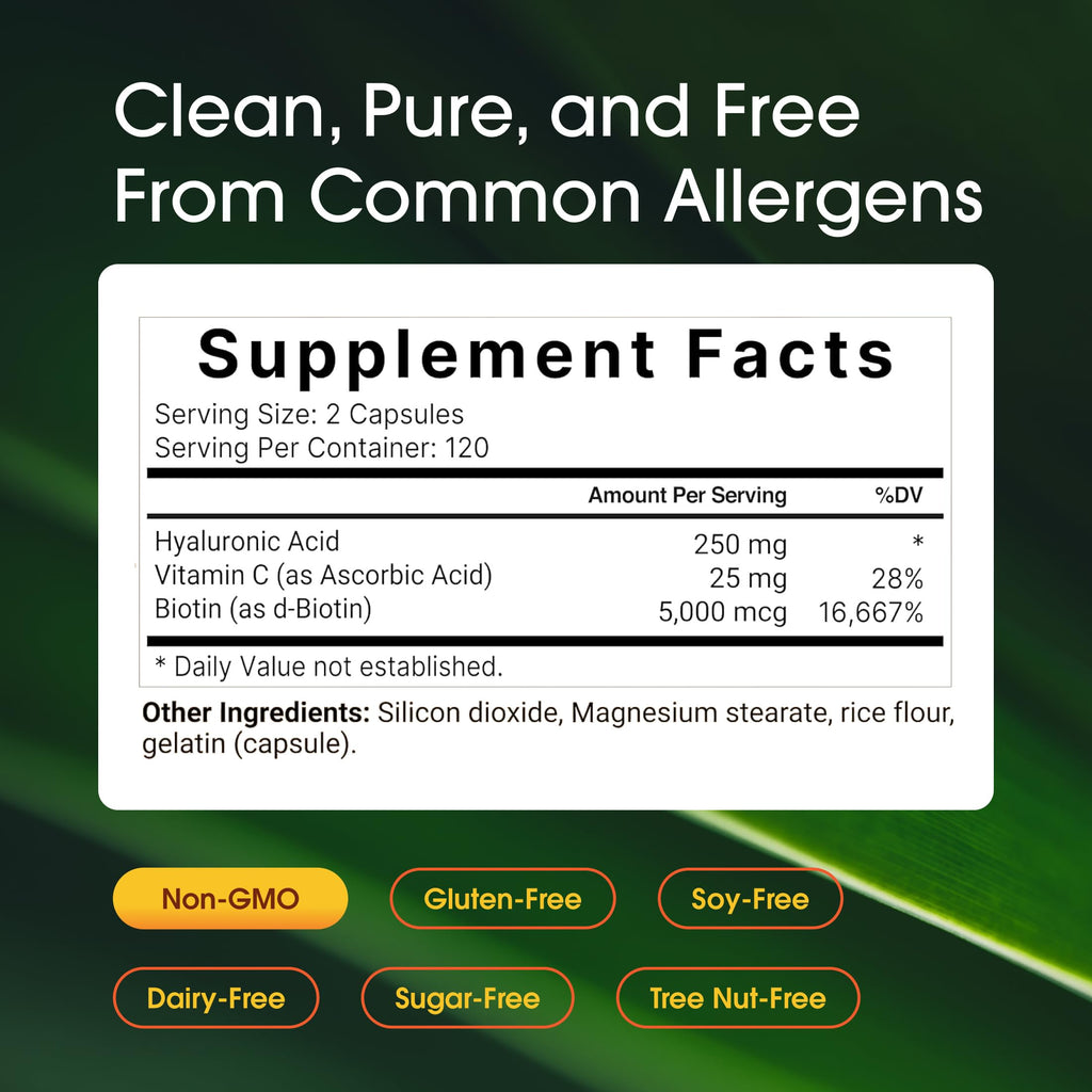 NatureBell Hyaluronic Acid Supplement with Biotin Vitamin C

