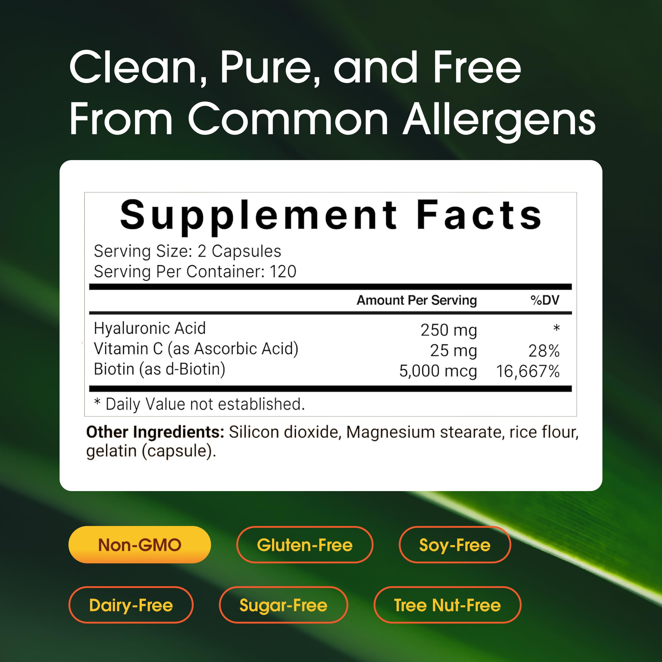 NatureBell Hyaluronic Acid Supplement with Biotin Vitamin C

