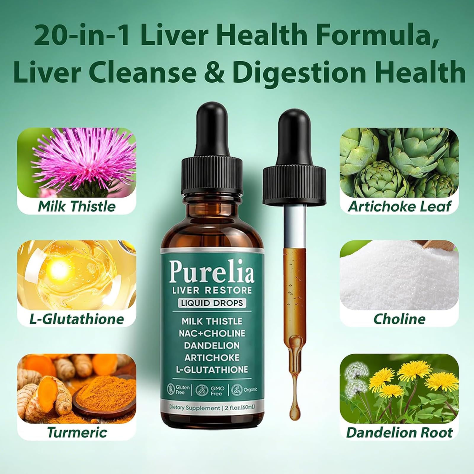 Purelia Liver Restore Drops – Milk Thistle Detox

