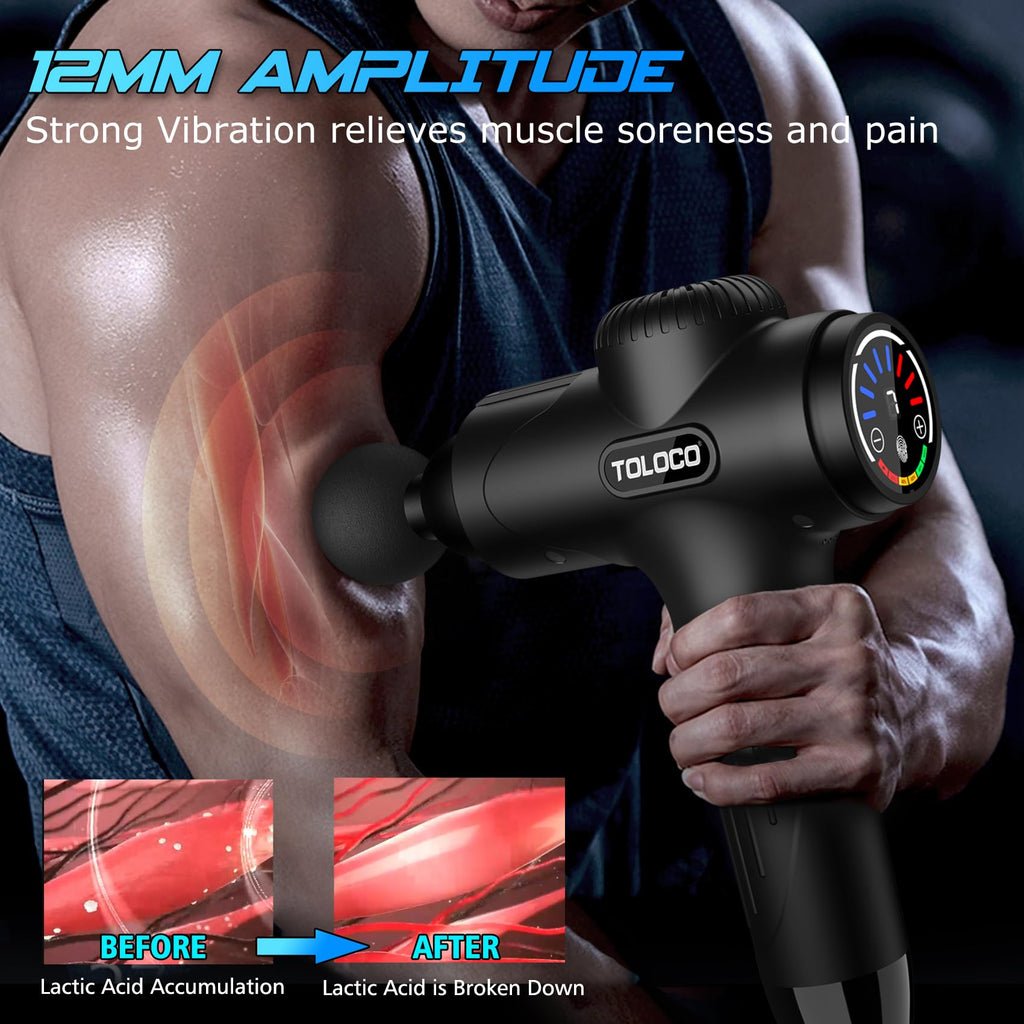 TOLOCO Massage Gun Deep Tissue Percussion – 7 Speeds

