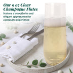 Reli. Plastic Champagne Flutes - Shatterproof & BPA-Free

