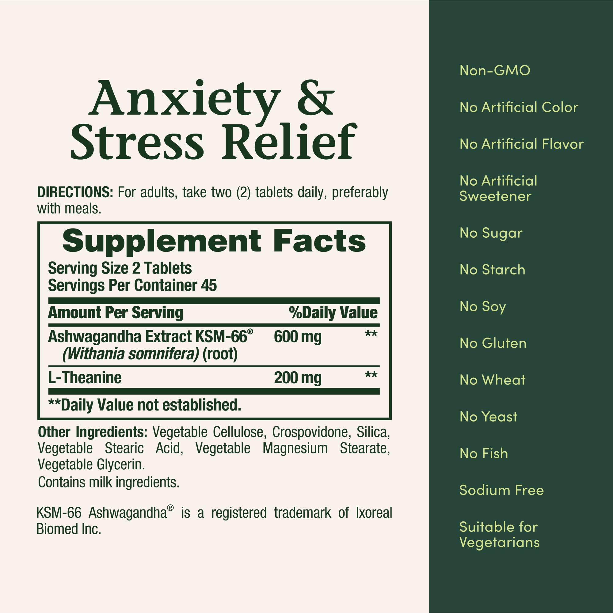Nature's Bounty Stress Relief Ashwagandha L-Theanine

