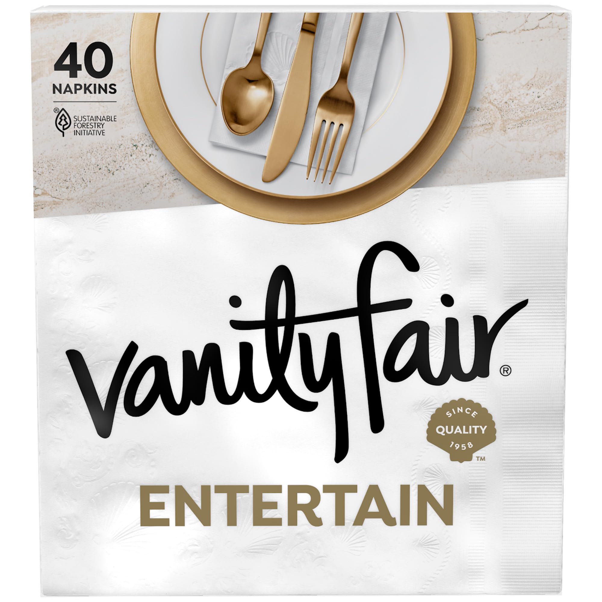 Vanity Fair Entertain Paper Napkins - 3-Ply Cloth-Like

