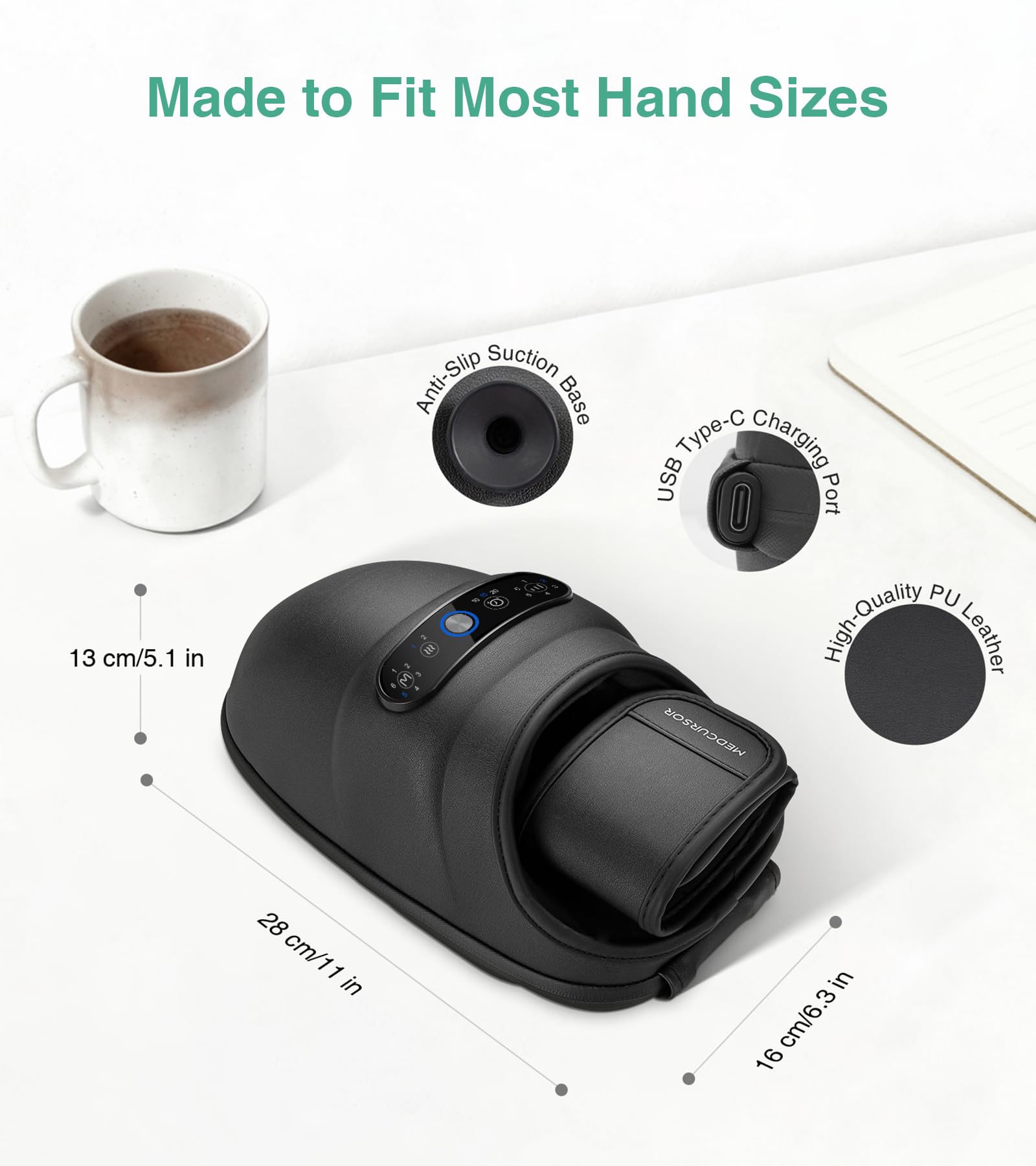 Medcursor Hand Massager 2026 Upgrade - Heat & Air Compression

