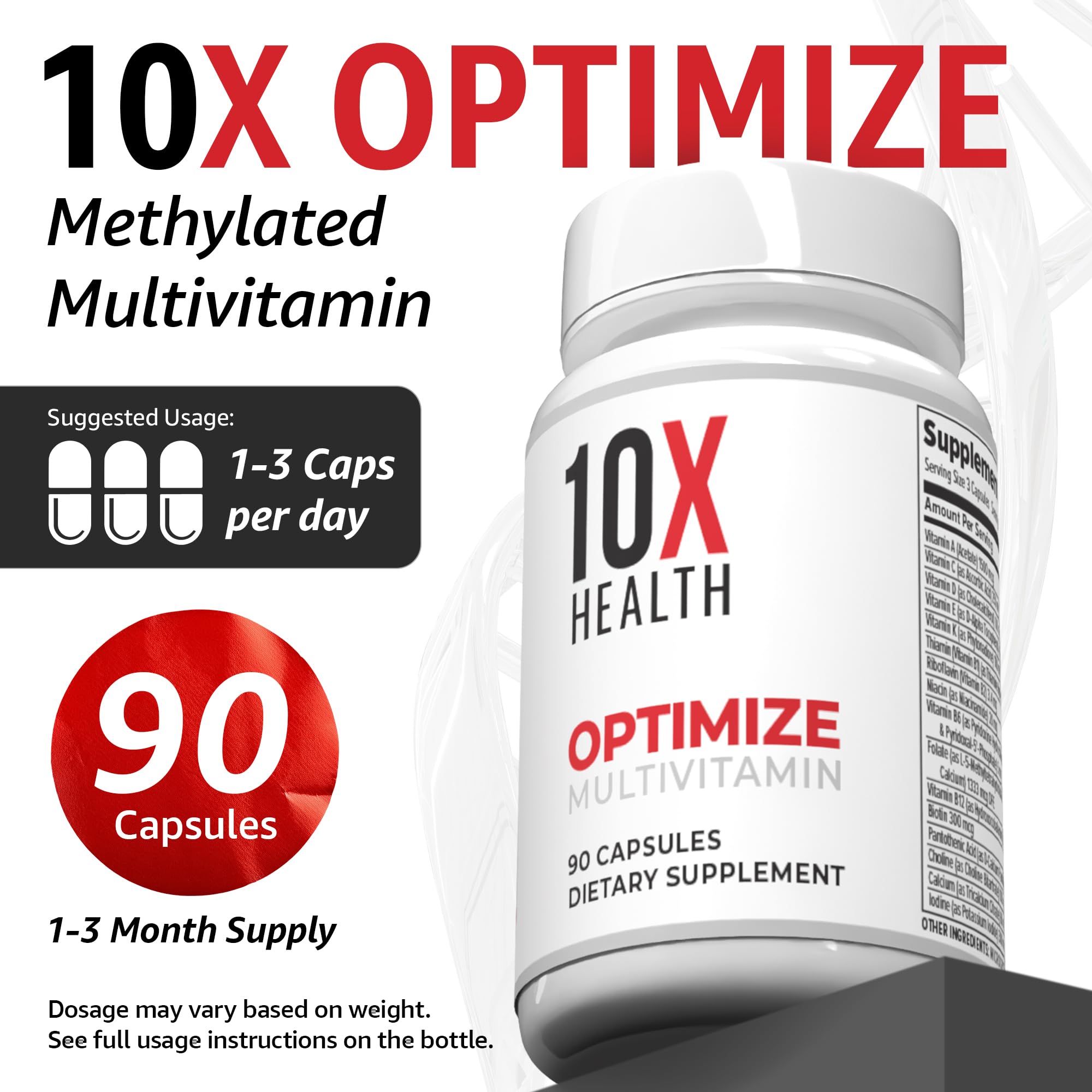 Methylated Multivitamin by 10X Health Optimize

