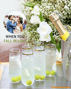 Maaacute Plastic Champagne Flutes Stemless BPA-Free

