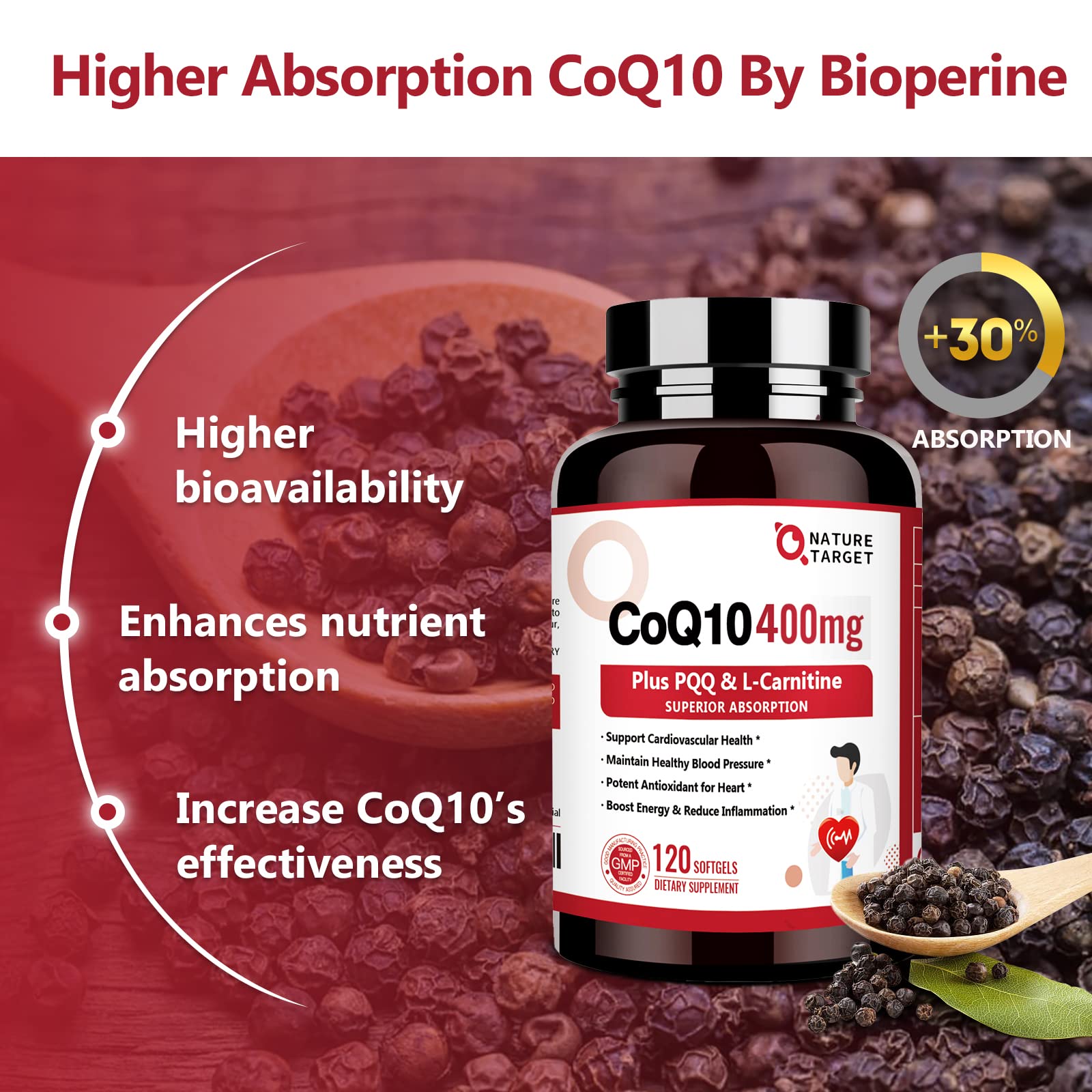 Nature Target CoQ10 Supplement for Heart & Energy

