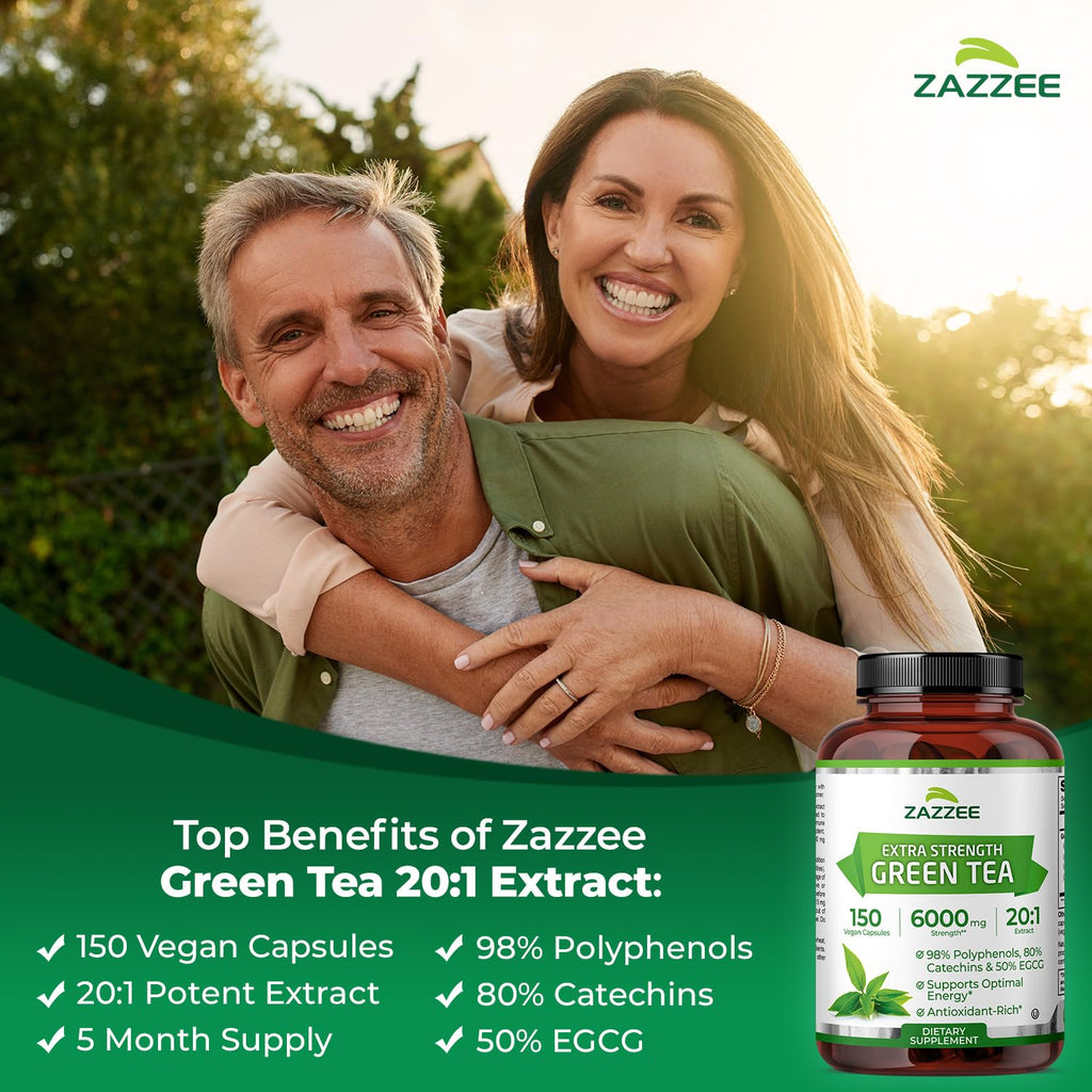 Zazzee Green Tea Extract Capsules - Extra Strength

