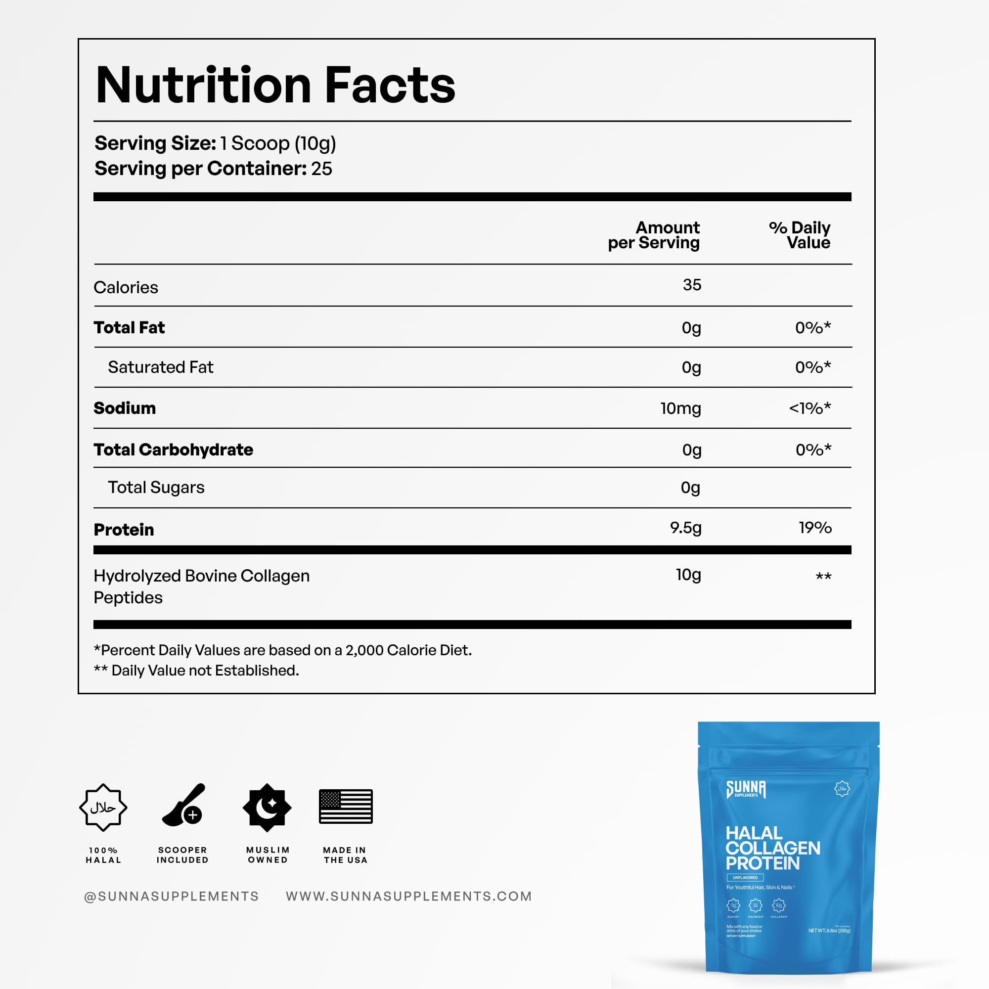 Sunna Supplements Collagen Powder Type I & III | Halal UK

