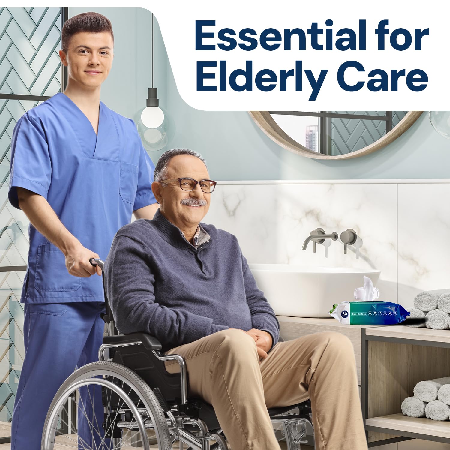 OPTEEL Adult Wet Wipes for Incontinence and Elder Care

