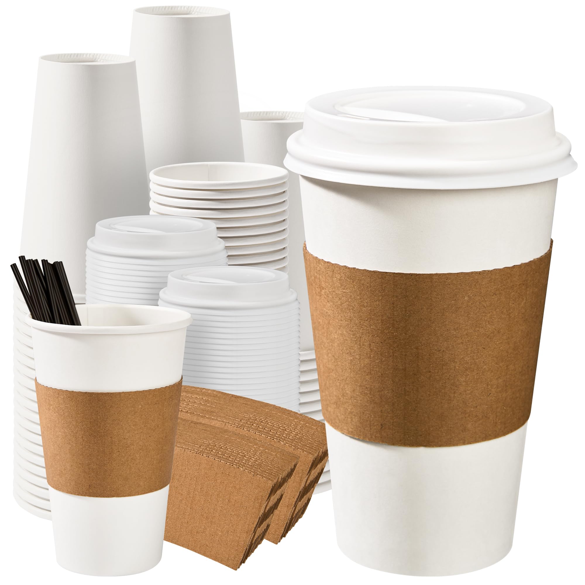 RACETOP Disposable Coffee Cups with Lids